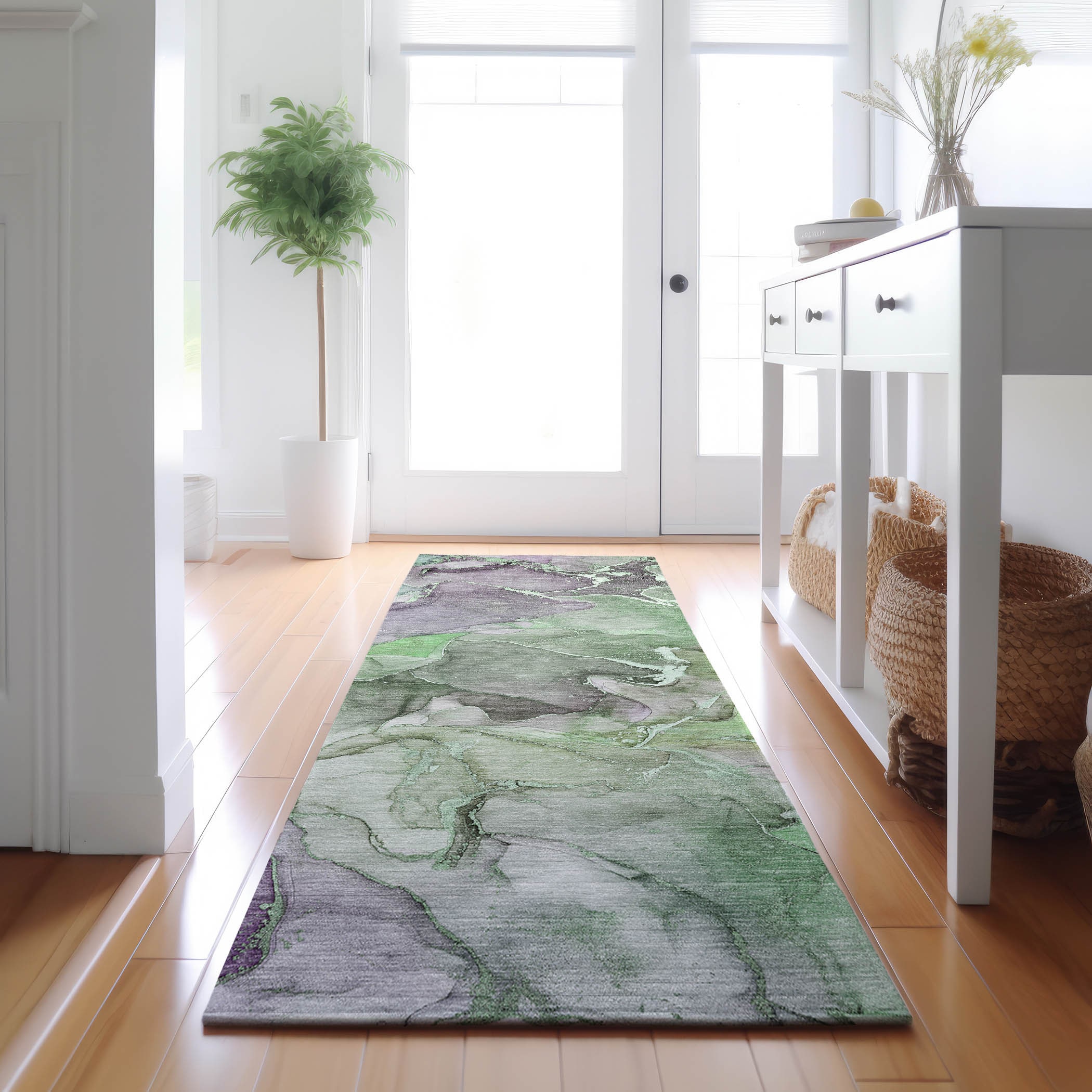 Addison Rugs AMF501TE8X10 Mayfield AMF501TE 8 x 10 (ft) Loomed Polyester Teal Rectangular Indoor Abstract Machine washable Area rug