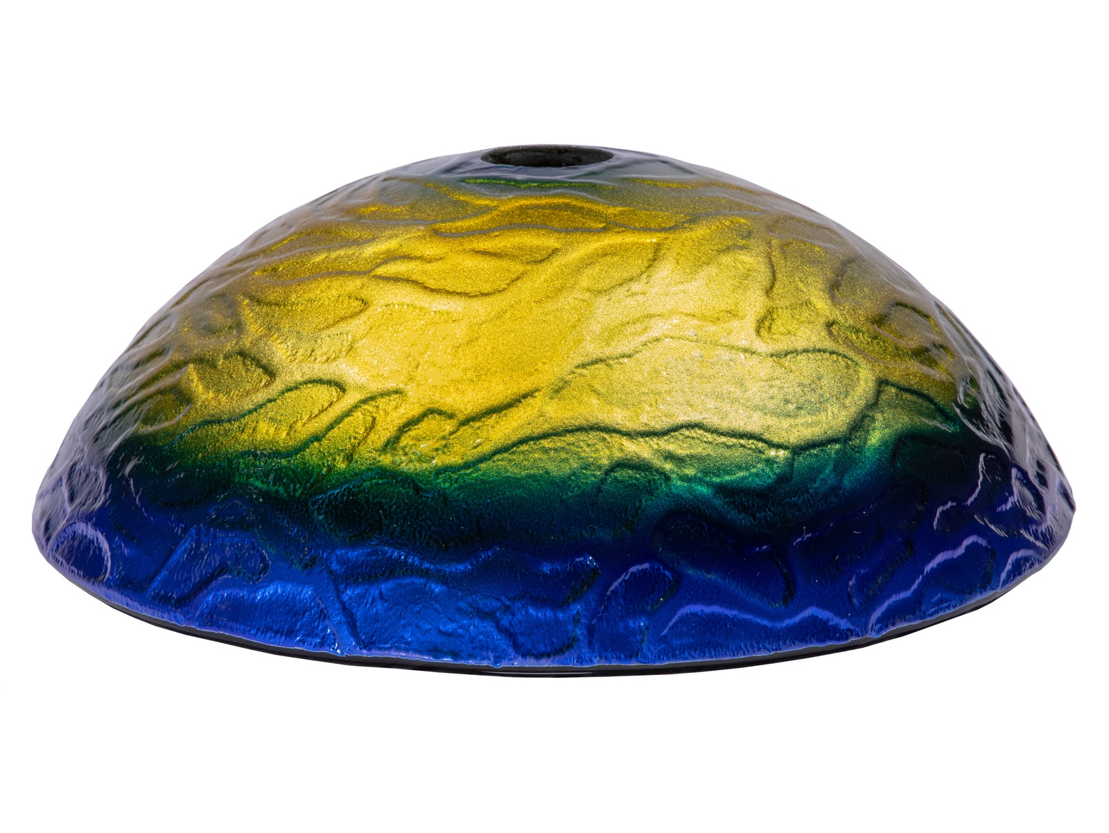 14.25'' Blue and Yellow Glass Vessel Sink