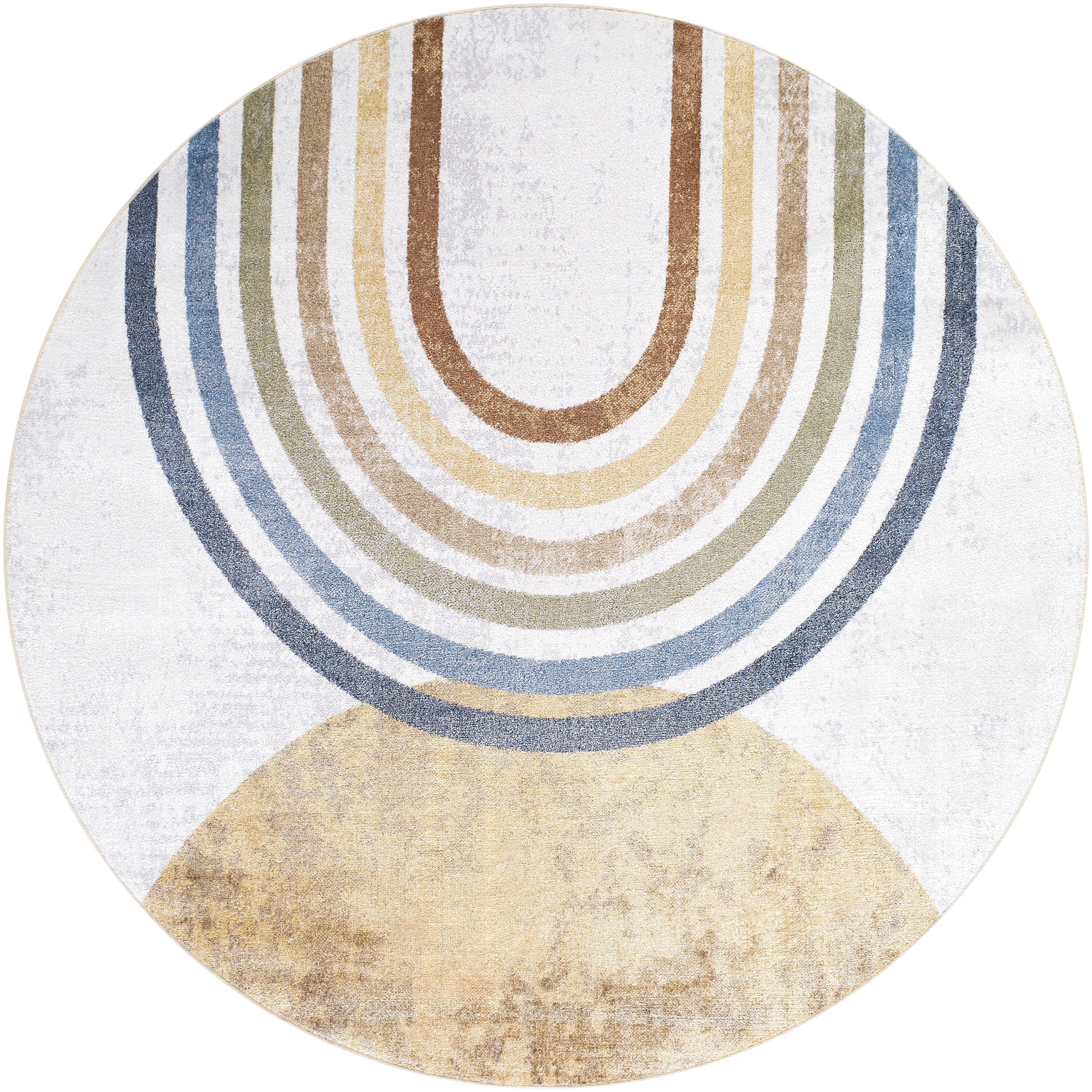 Livabliss LLL2314-67RD Lillian 7 x 7 (ft) Polyester Multi-Color Round Indoor Geometric Machine washable Area rug