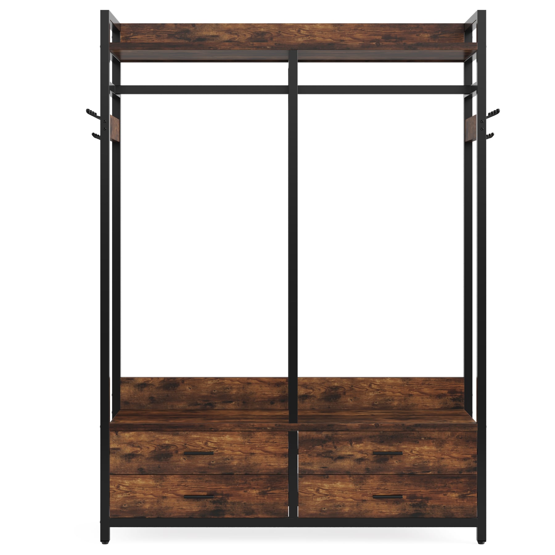 Tribesigns Cynthia 3.94-ft to 3.94-ft W x 5.83-ft H Brown Ventilated  Shelving Wood Closet System in the Wood Closet Kits department at