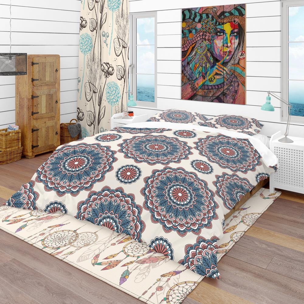 Designart BED18978-K 3 -Piece Blue King Duvet cover Set