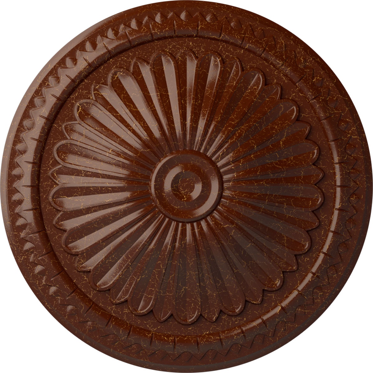 Ekena Millwork CM14AXBMC Alexa 15-in W x 15-in L Painted Burnished Mahogany Crackle Polyurethane Whole Ceiling Medallion