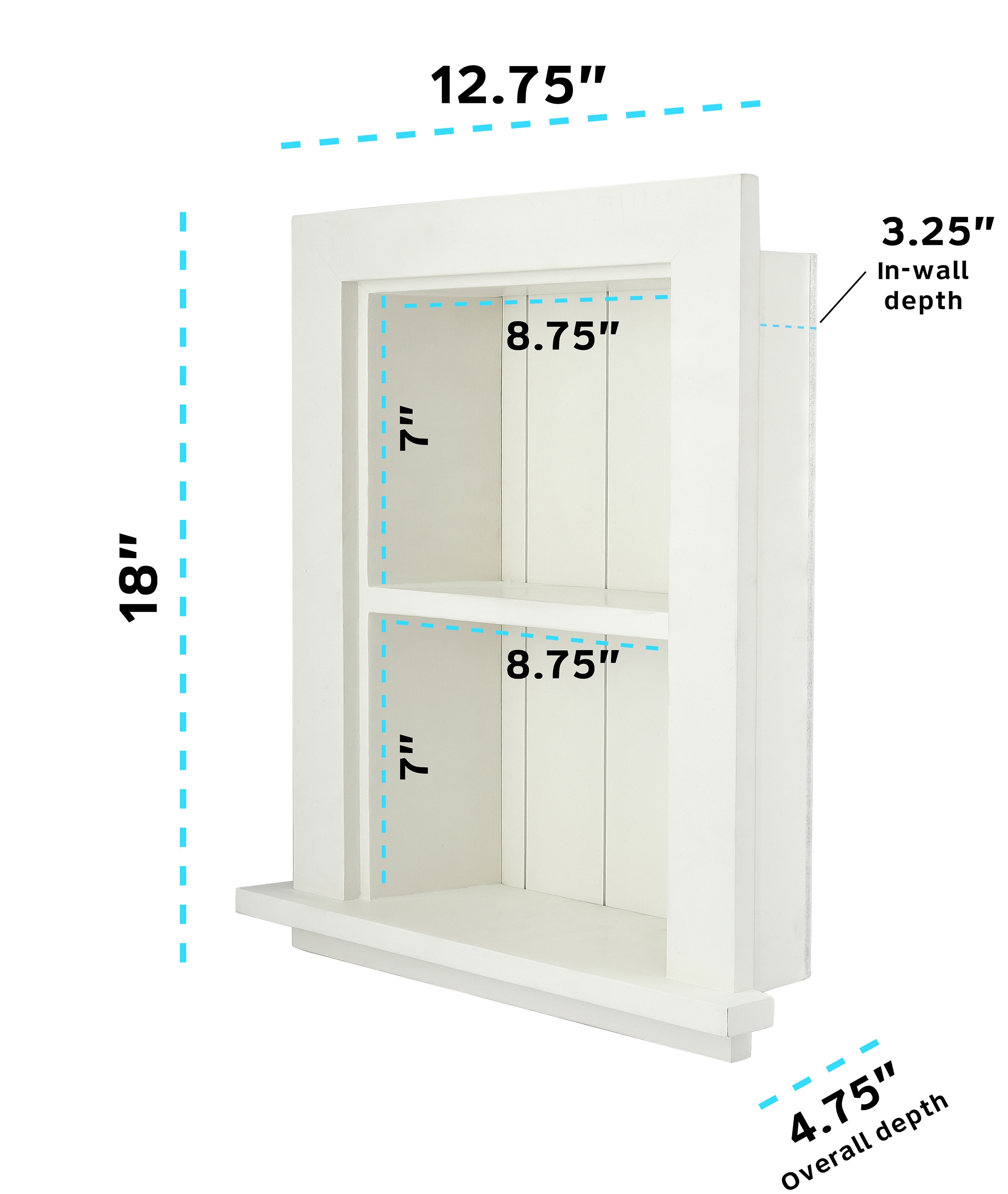 White Slatted Bathroom Wall Shelf - AEWholesale