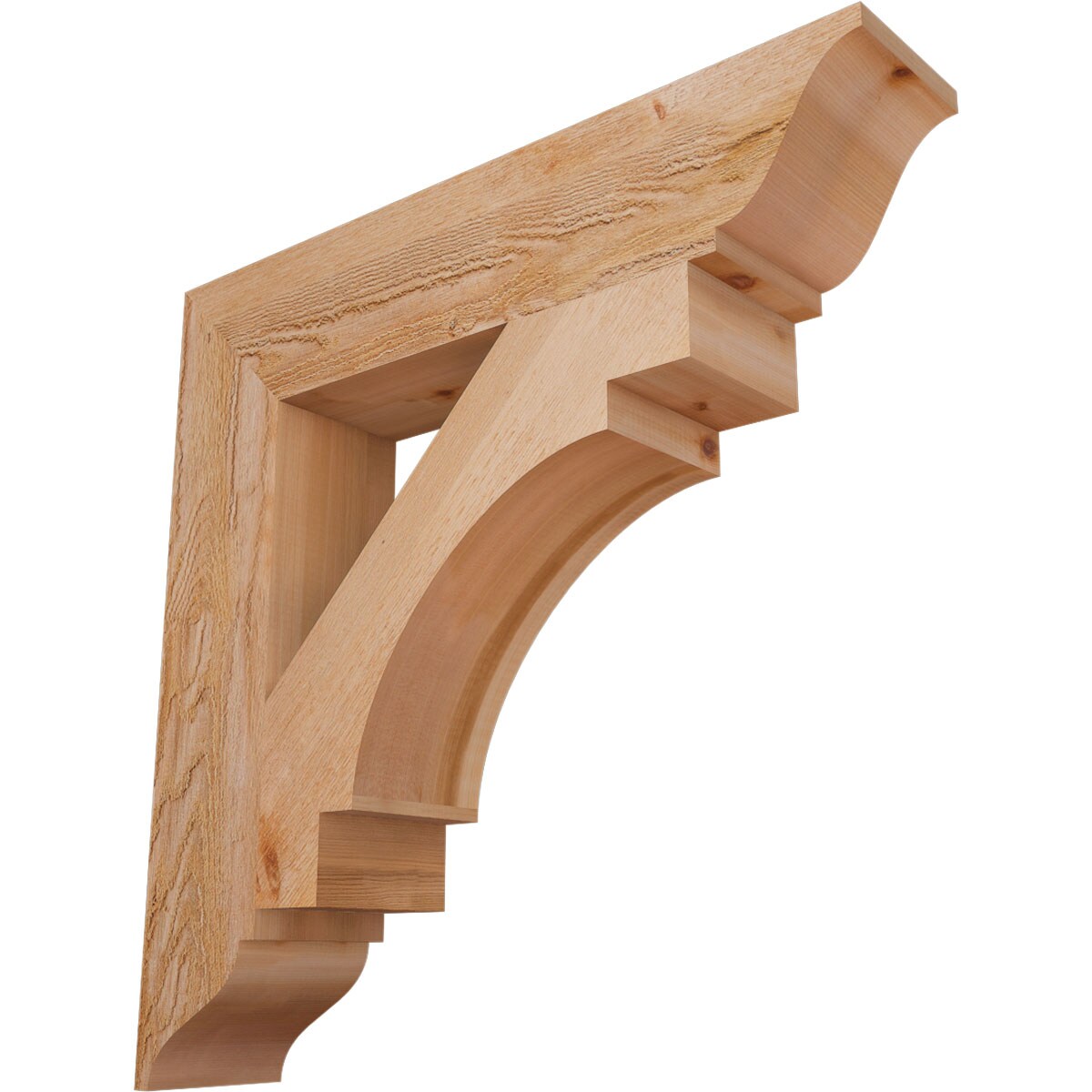 Ekena Millwork BKT06X30X30MRC01RWR Merced traditional rough sawn 6-in x 30-in x 30-in Western red cedar Brown Wood Standard bracket