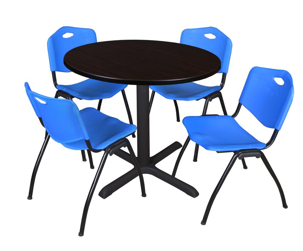 Regency TB36RNDMW47BE Breakroom Brown 4-Person Training Table (36-in W x 29-in H)