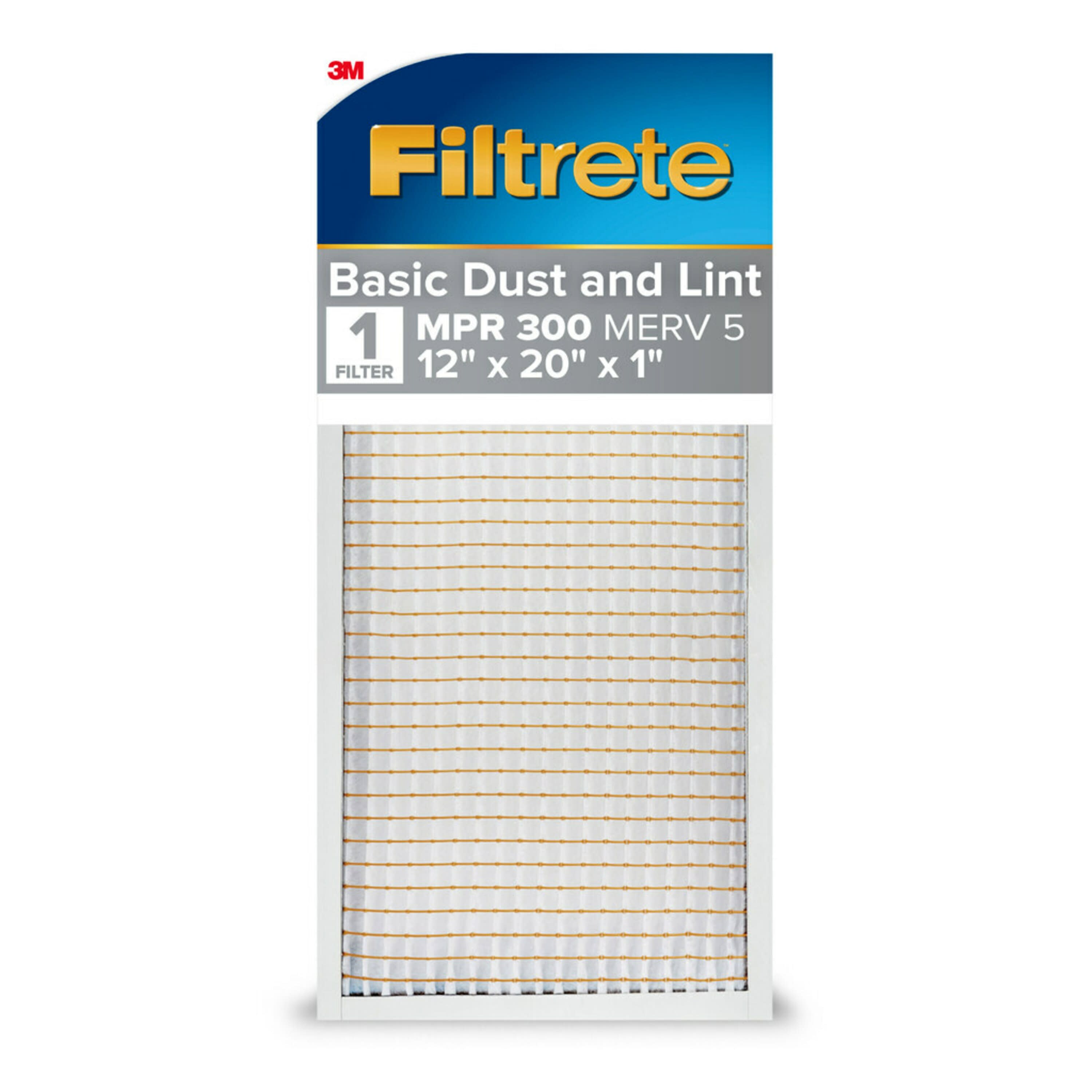 Filtrete 319DC-12 12-in W x 20-in L x 1-in MERV 5 300 MPR Basic Dust and Lint Electrostatic Air Filter