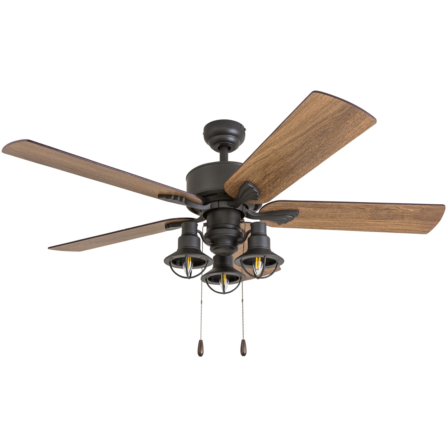 Marlow 52-Inch Aged Bronze Ceiling Fan with Light Brown Reversible Blades