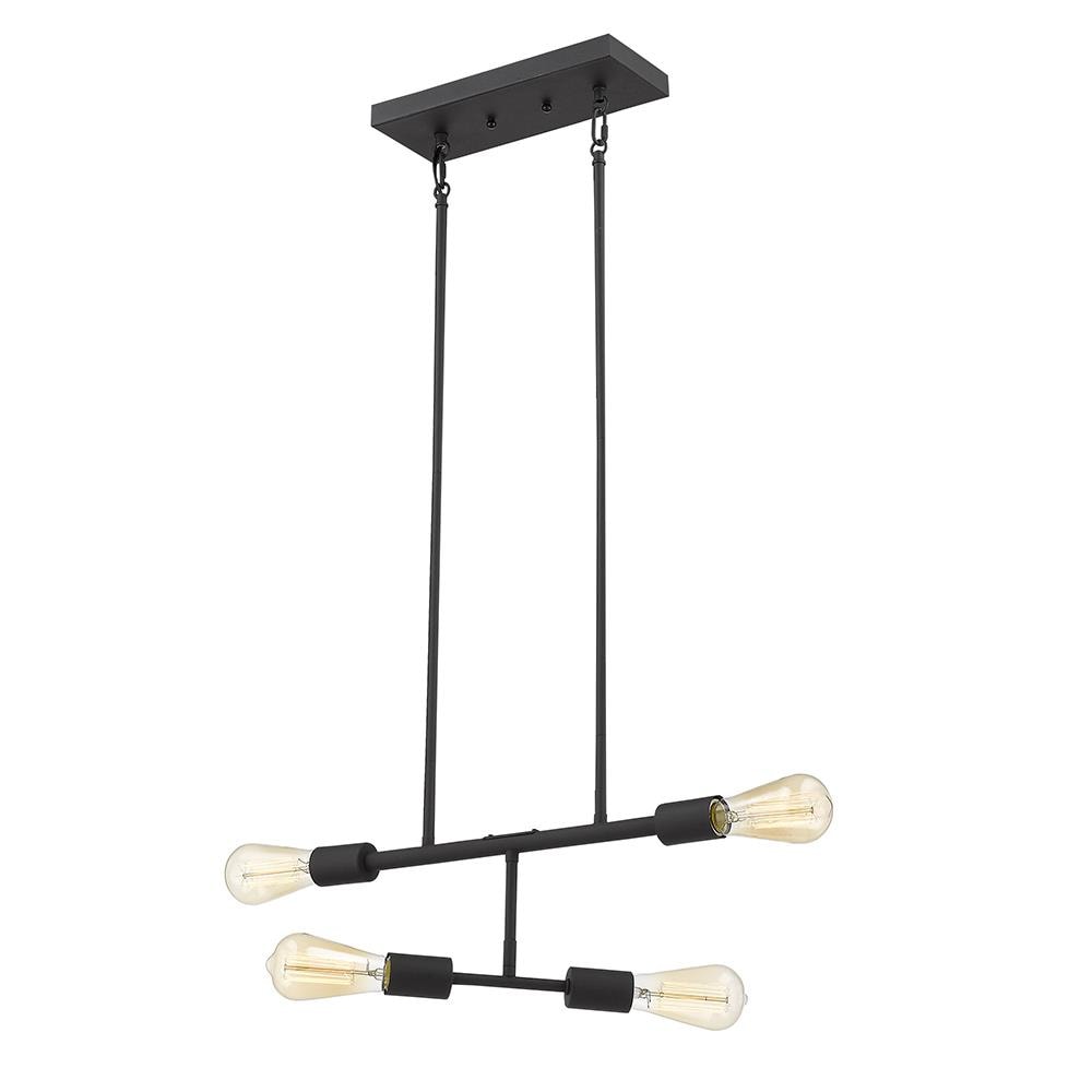EGLO 203493A Willsboro 4-Light Black Transitional Linear Large Hanging Pendant Light