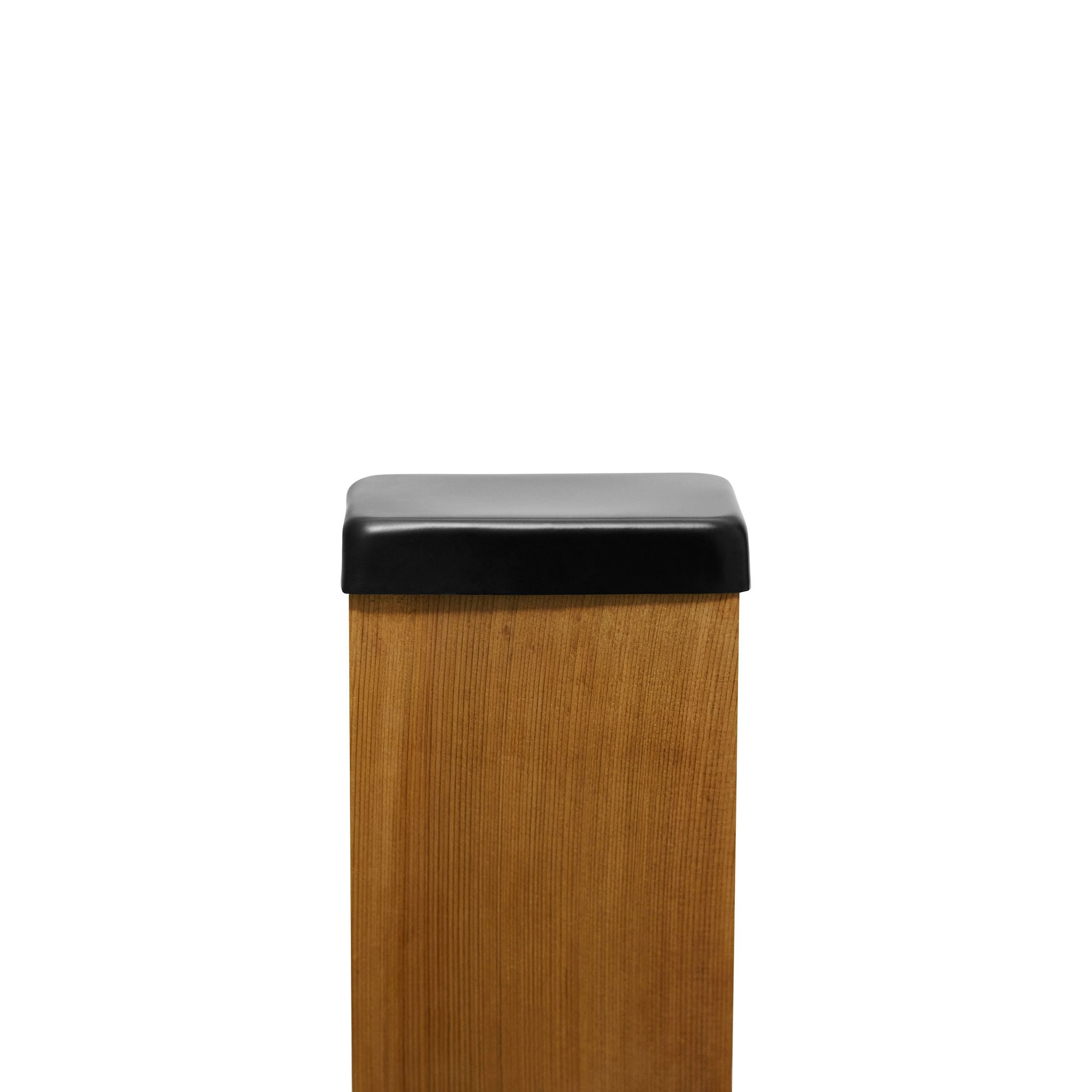 PERMAKAP 4-in x 4-in Black Stainless Steel Flat Top Black Stainless Steel Deck Post Cap