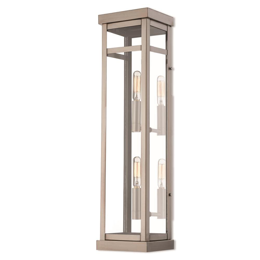 Livex Lighting 20706-91 Hopewell 2 -Light 22-in H Brushed Nickel Hardwired Outdoor Wall Light