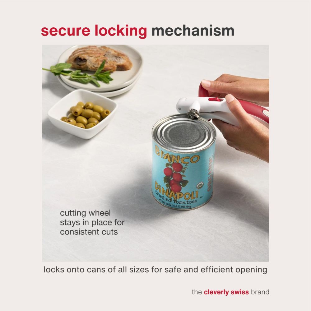 Zyliss Lock N' Lift Manual Can Opener with Lid Lifter Magnet