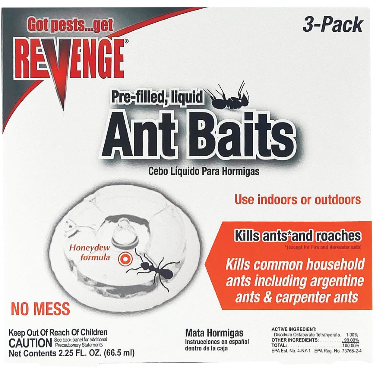 Bonide REVENGE Liquid Ant Bait Stations Pack of 3 Ready to Use Indoor and Outdoor Pest Control