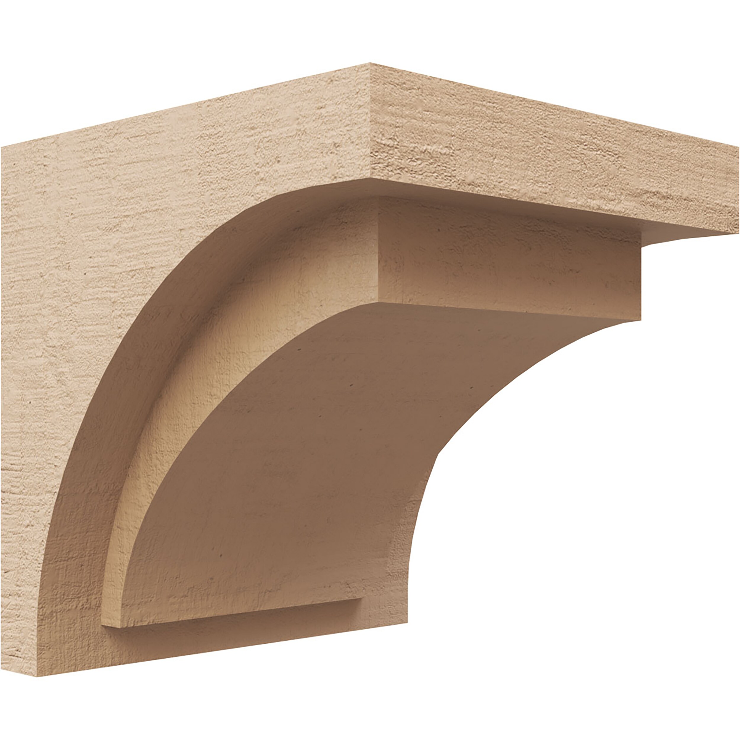 Ekena Millwork CORU07X07X07RIVRCPR 7-in x 7-in x 7-in Rough Cedar Woodgrain TimberThane Primed Urethane Paintable/Stainable Corbel