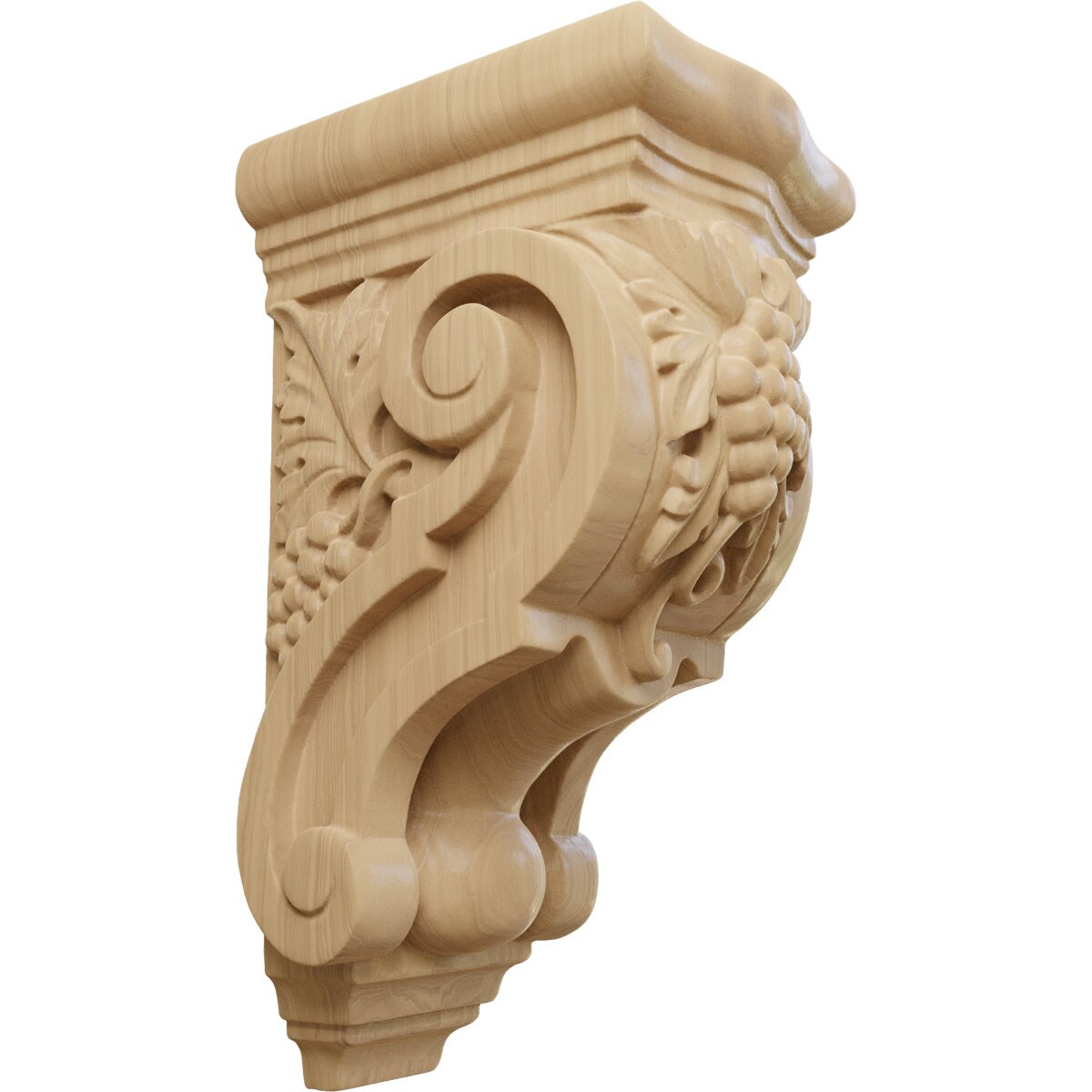 Ekena Millwork COR03X04X07GRCH 3.5-in x 4.375-in x 7.875-in Unfinished Cherry Wood Paintable/Stainable Corbel
