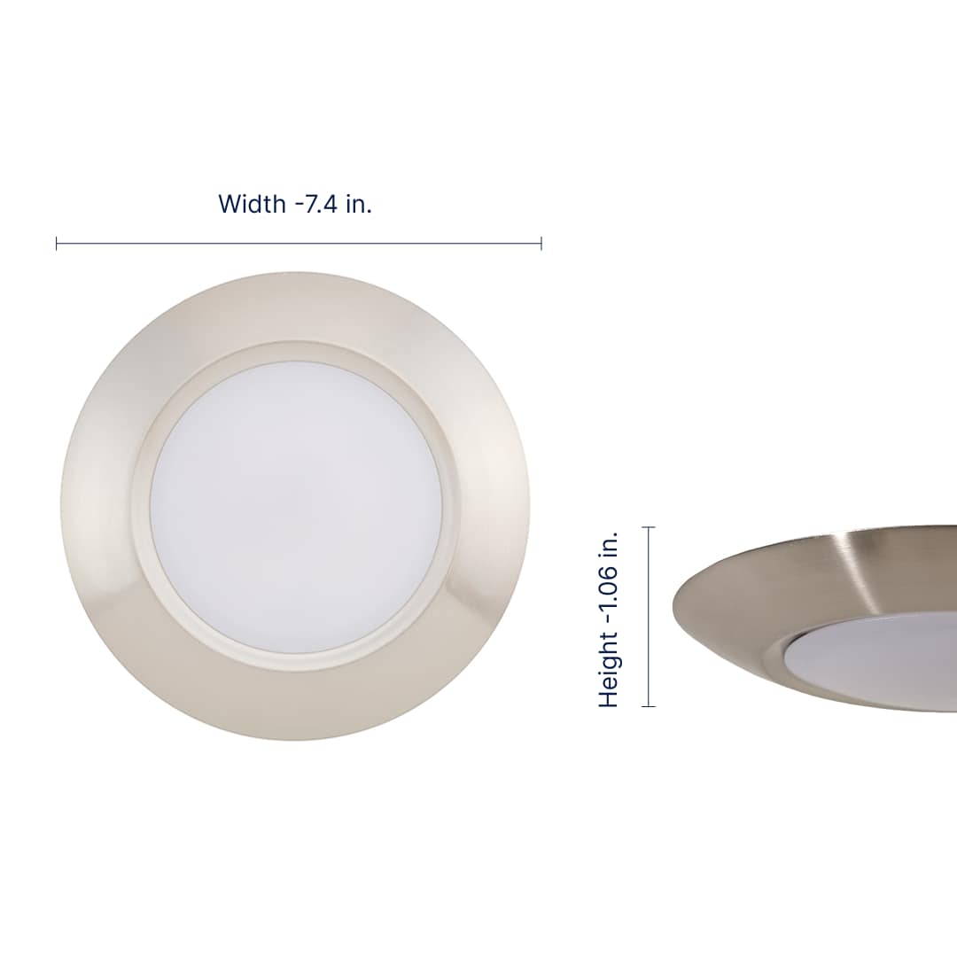 Polished Nickel LED Bowl Flush Mount Ceiling Light