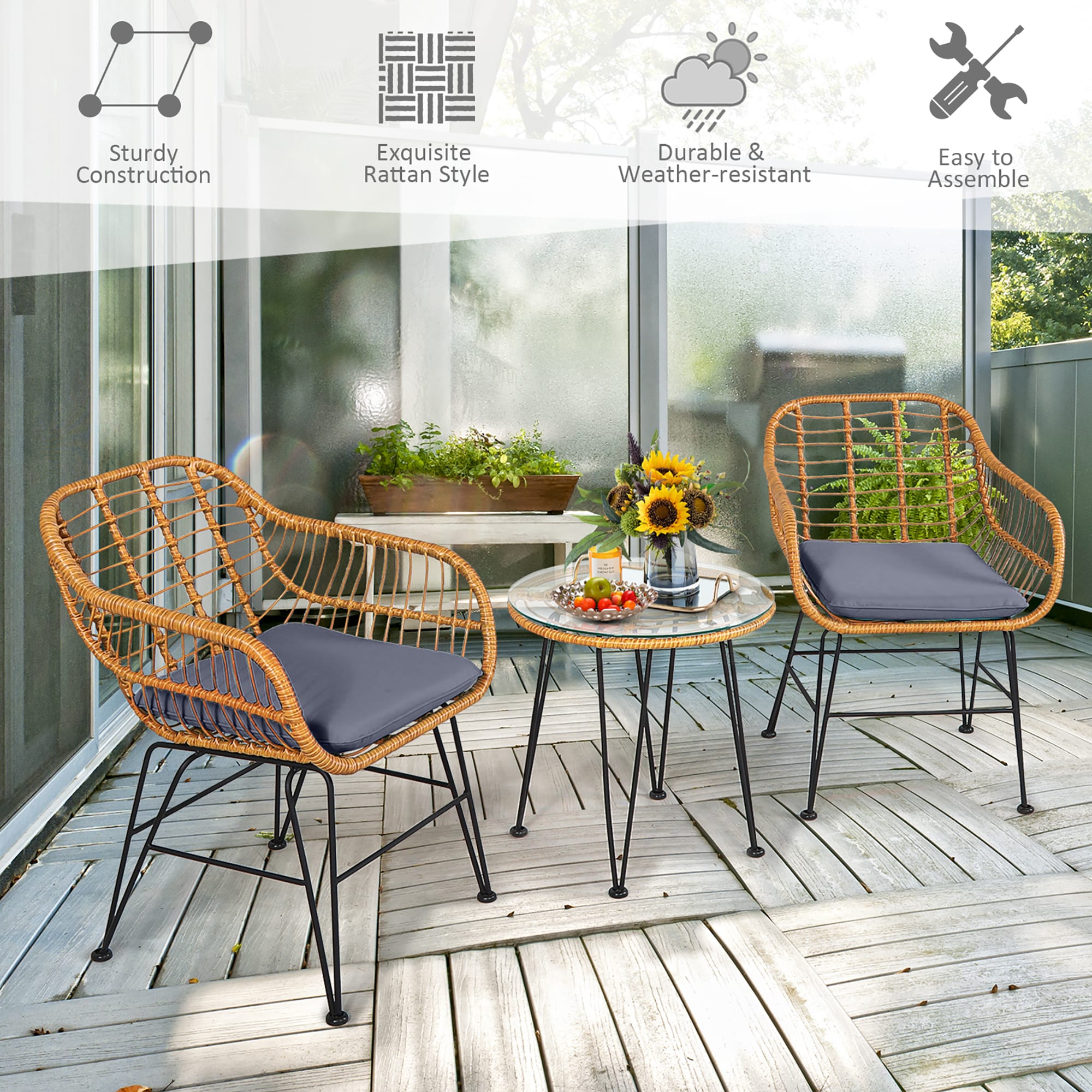 Costway CSHY005625 Patio-Conversation-Sets - View #7