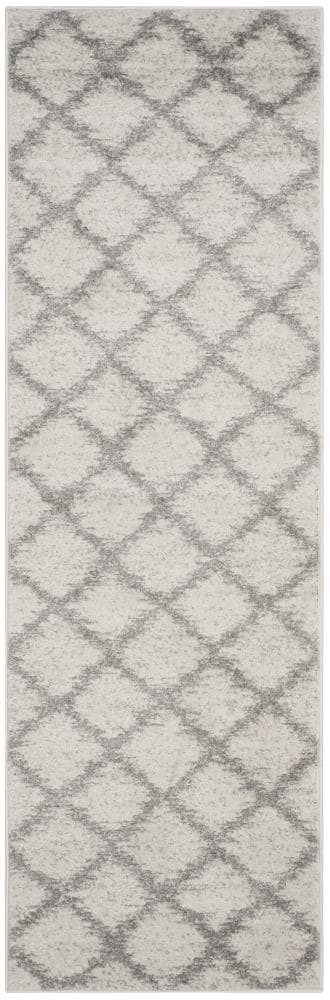 Safavieh ADR122B-212 Adirondack Adele 2 x 12 (ft) Loomed Polypropylene Ivory/Silver Rectangular Indoor Chevron Lodge Runner rug