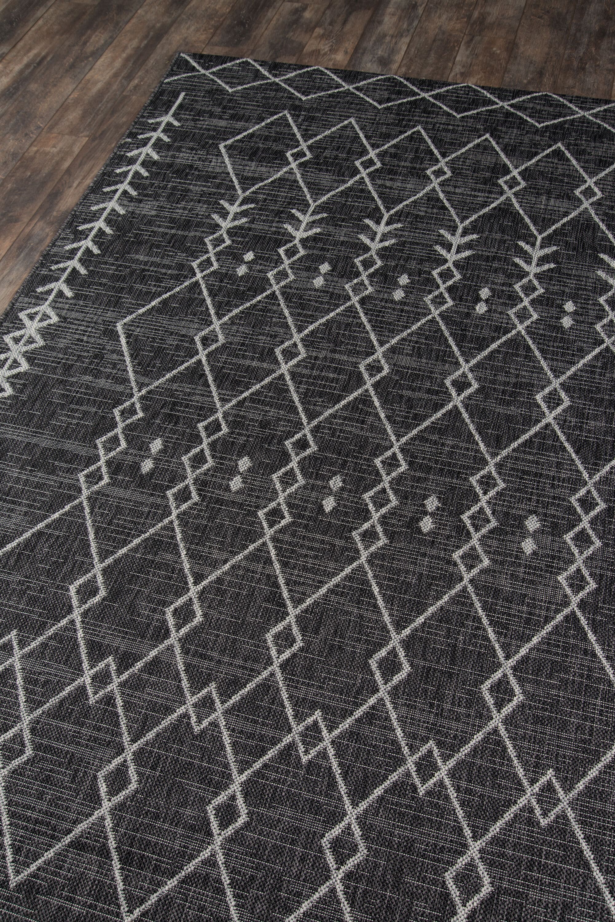 Momeni 3 X 5 (ft) Black Indoor/Outdoor Geometric Area Rug In The Rugs ...