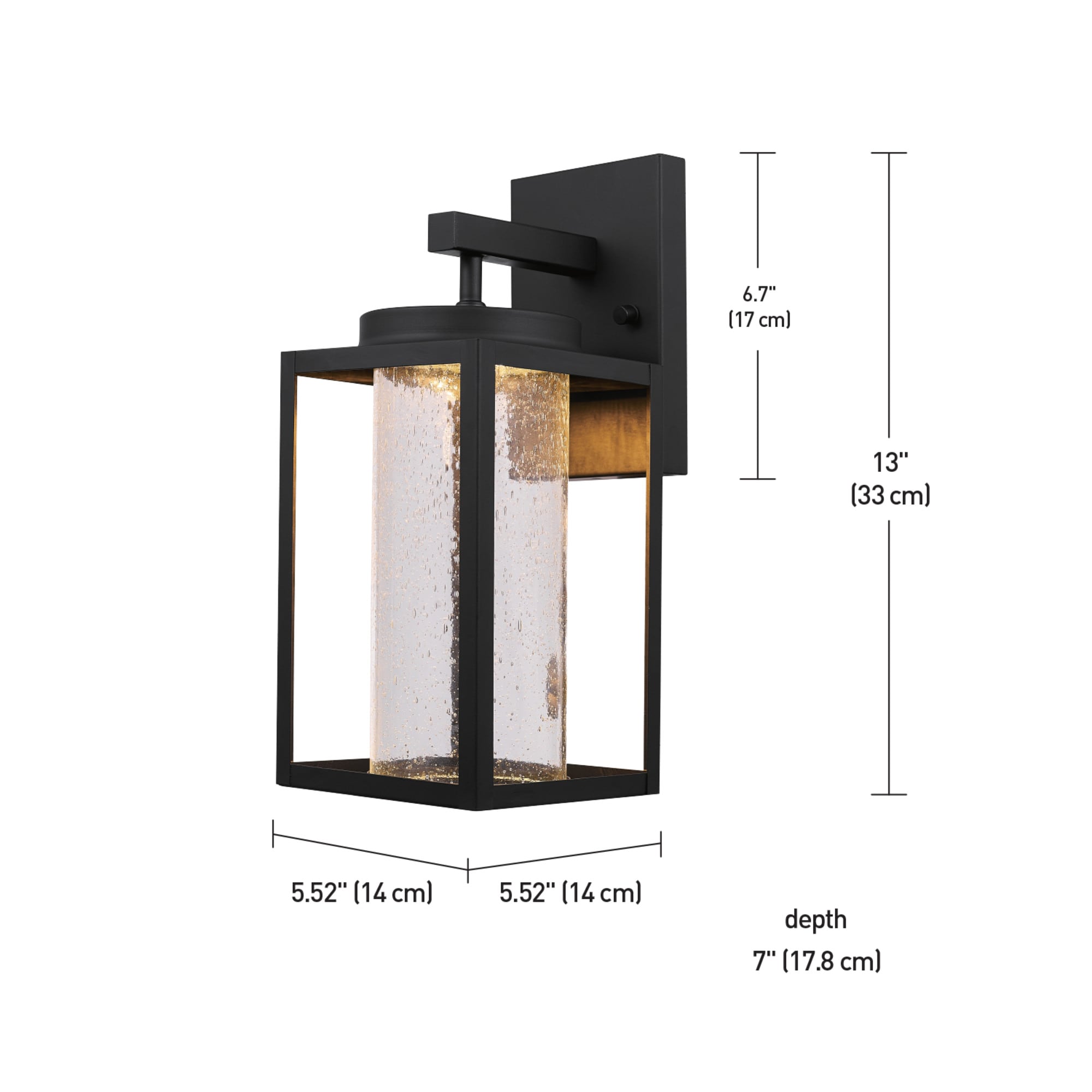 Black Matte Metal Cylinder LED Wall Sconce