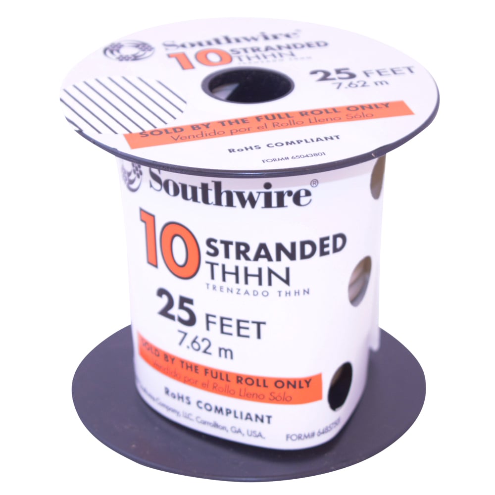 Southwire 22974085 SIMpull 25-ft 10 -AWG White Stranded Copper THHN wire ( by-the-roll )