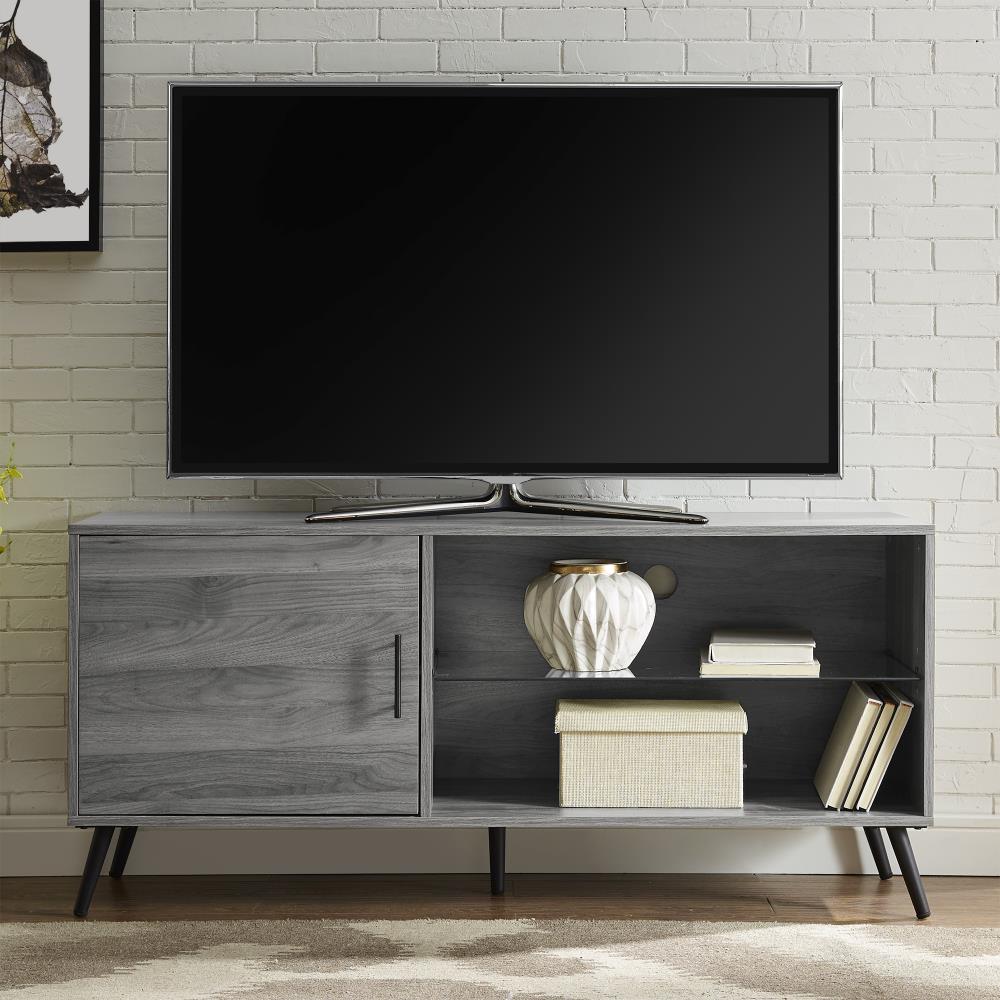 Walker Edison Transitional Slate Grey Tv Stand (Accommodates TVs up to ...