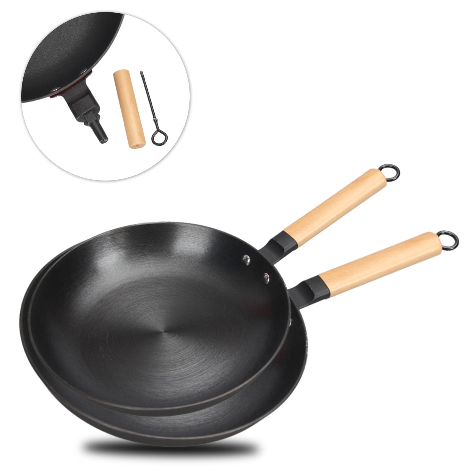 LTMATE LSVOCR-0810-BLK 2 -Piece 10-in Cast iron Cooking pan