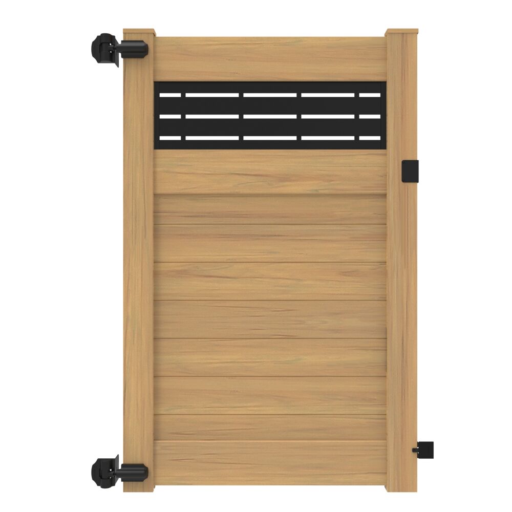 Freedom 73045767 Barington Boardwalk/Newbeck Boardwalk 6-ft H x 4-ft W Woodgrain Cypress Vinyl Fence gate kit (Unassembled)