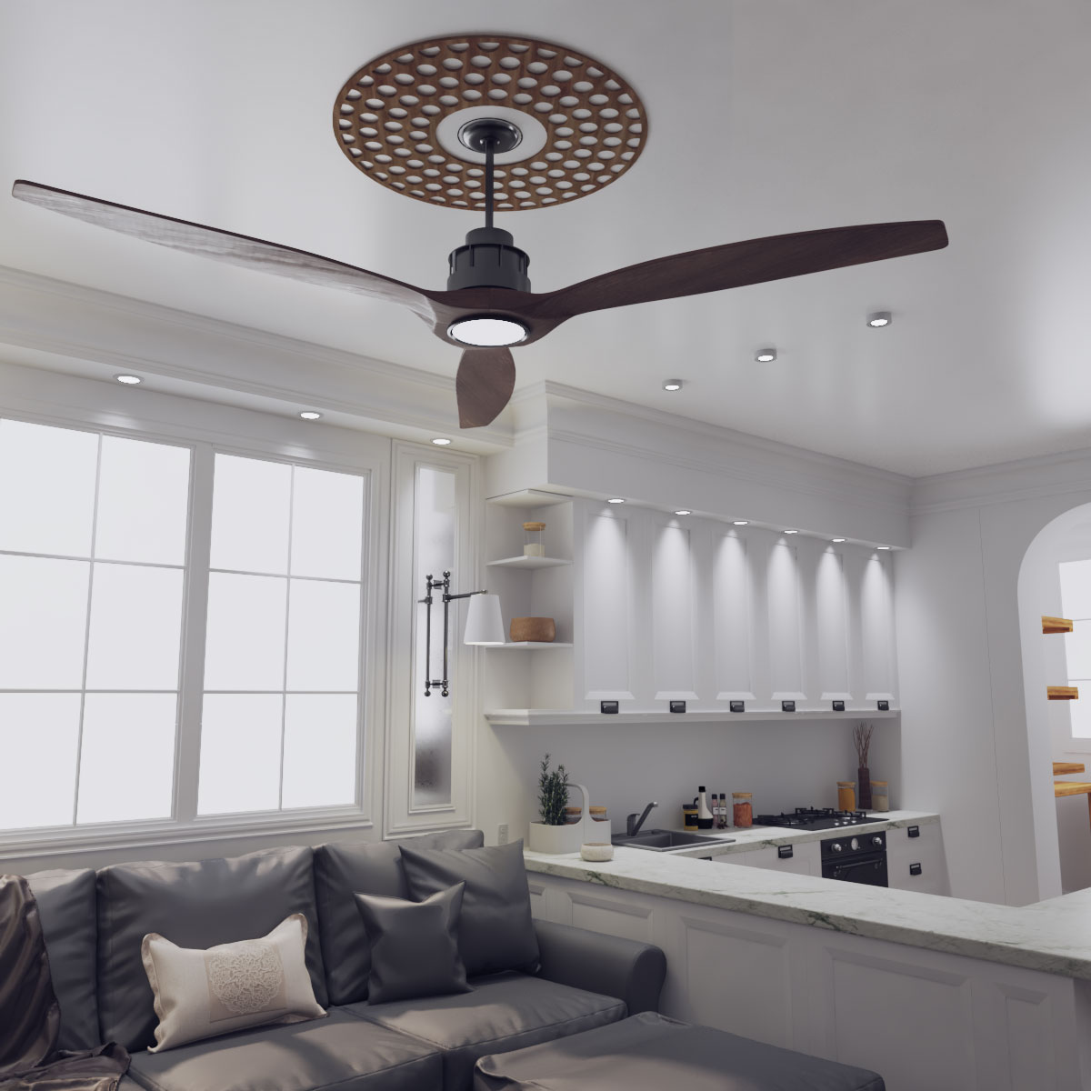 Ekena Millwork CMWP22X22X0250FFWA Ceiling-Medallions - View #8