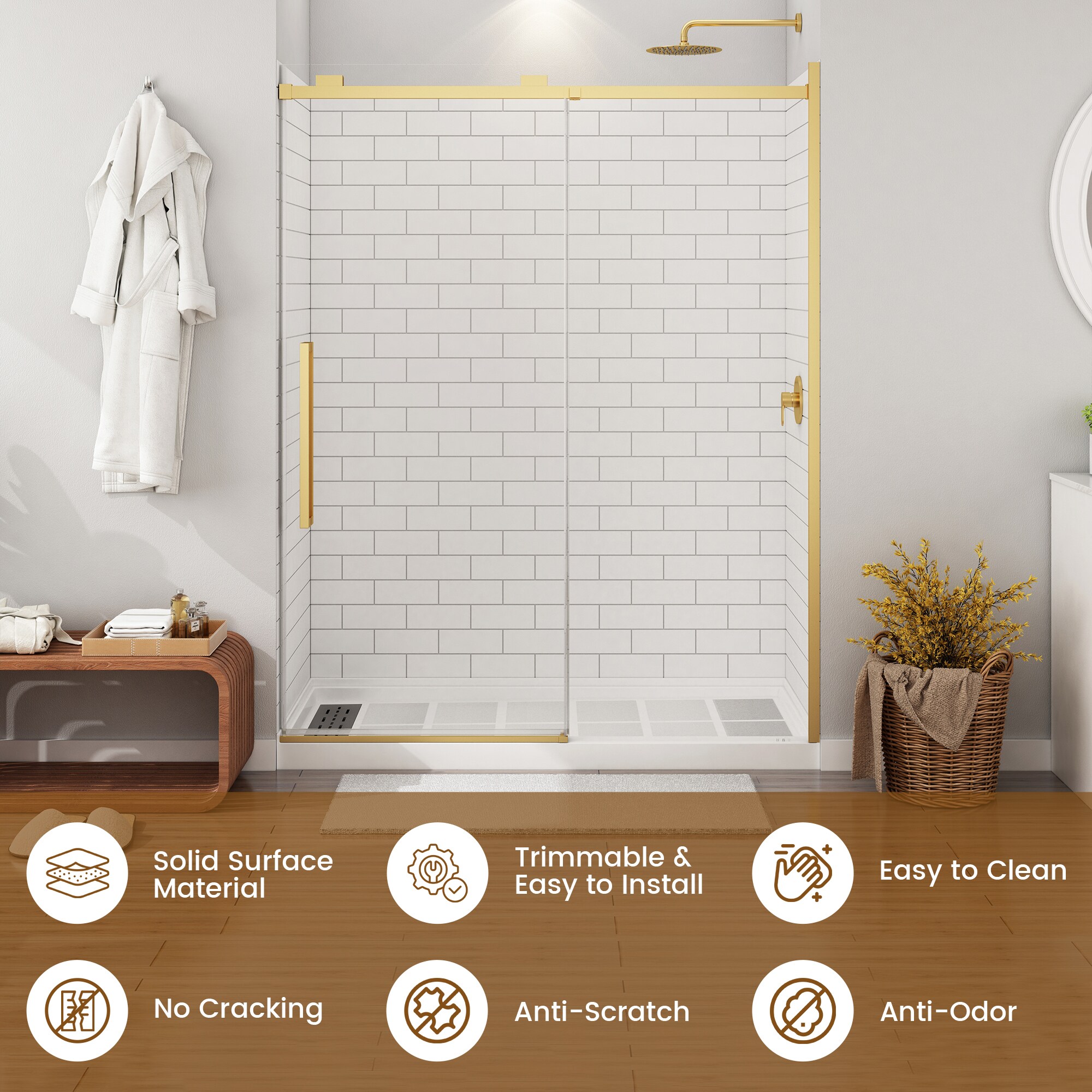 CASAINC CABR1301BG10L15 Alcove-Shower-Kit - View #7