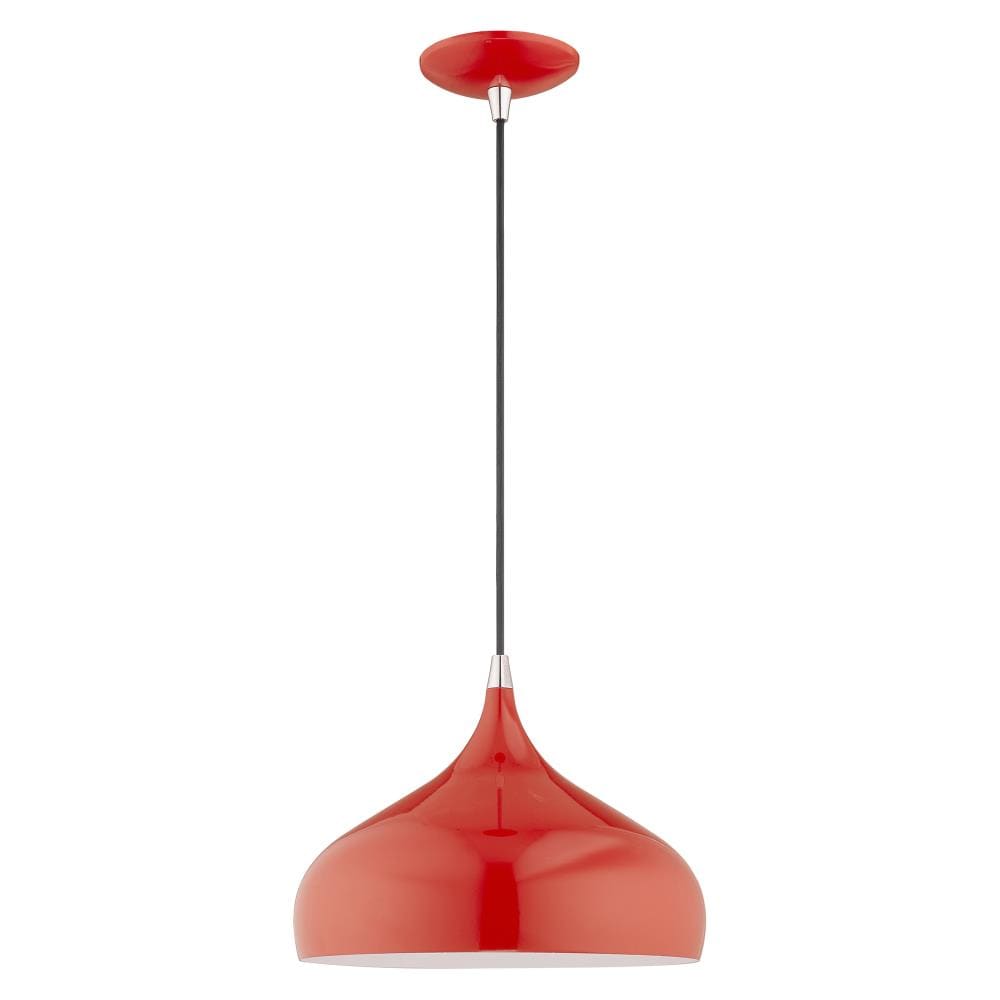 Shiny Red Aluminum Mini Pendant Light for Indoor/Outdoor