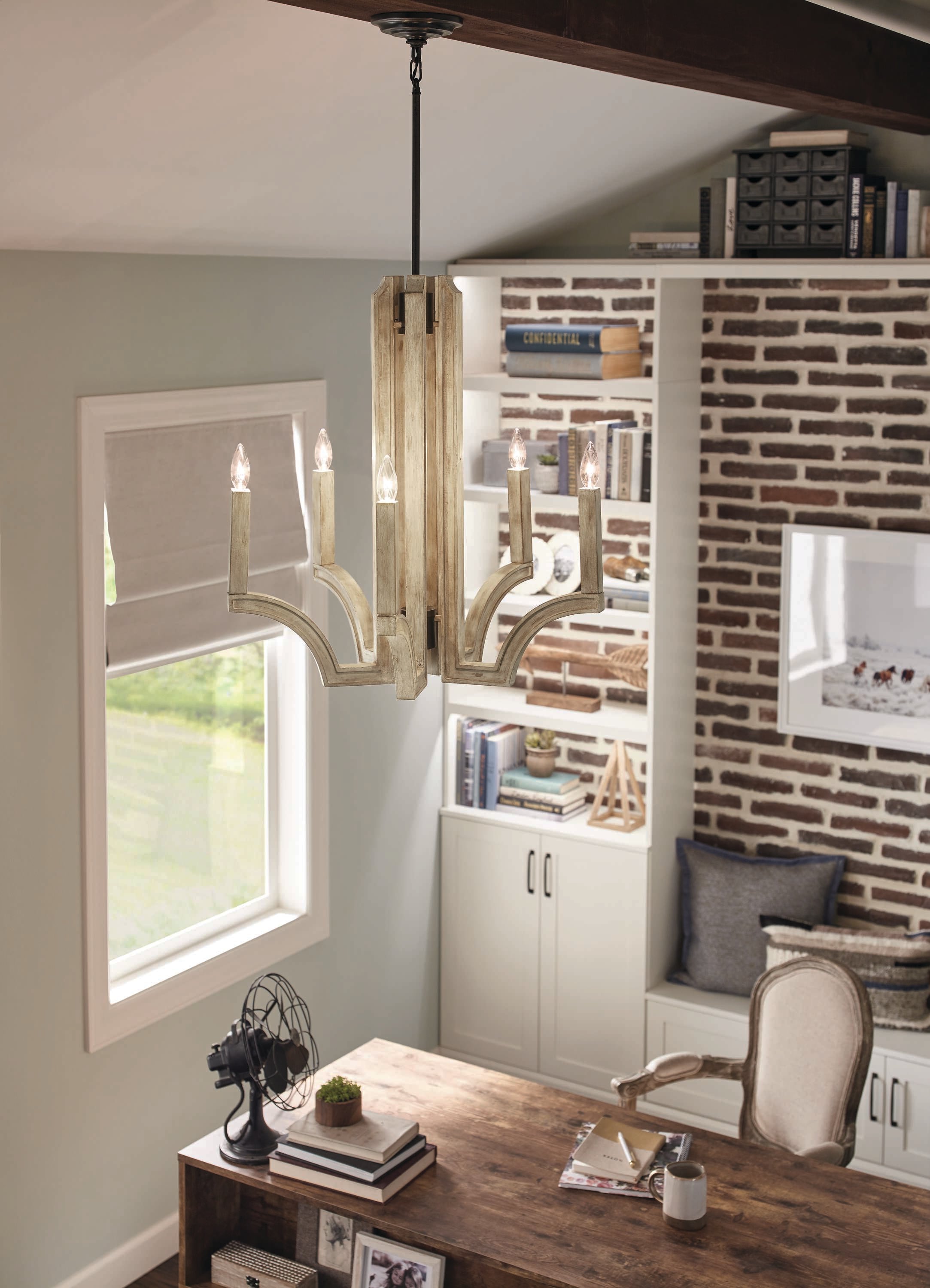 Kichler Botanica 5-Light Off-white Farmhouse Bare Bulb Chandelier