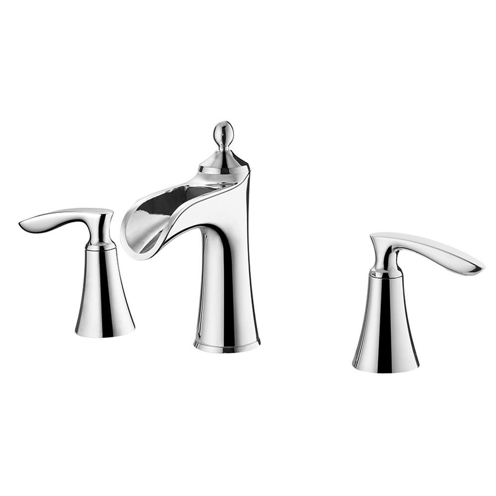 Vinnova 103123-BAF-PC Ukiah Polished chrome Widespread 2-handle Waterfall Commercial/Residential Handle Bathroom Sink Faucet