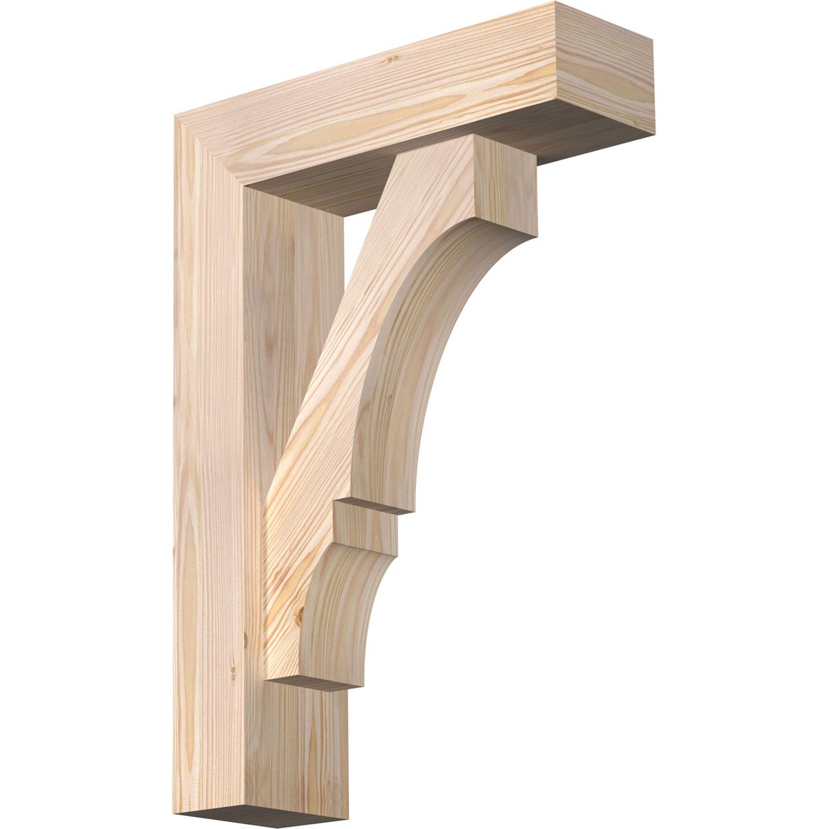 Ekena Millwork 1462136 Balboa block smooth bracket with offset brace Douglas Fir Wood Standard Bracket