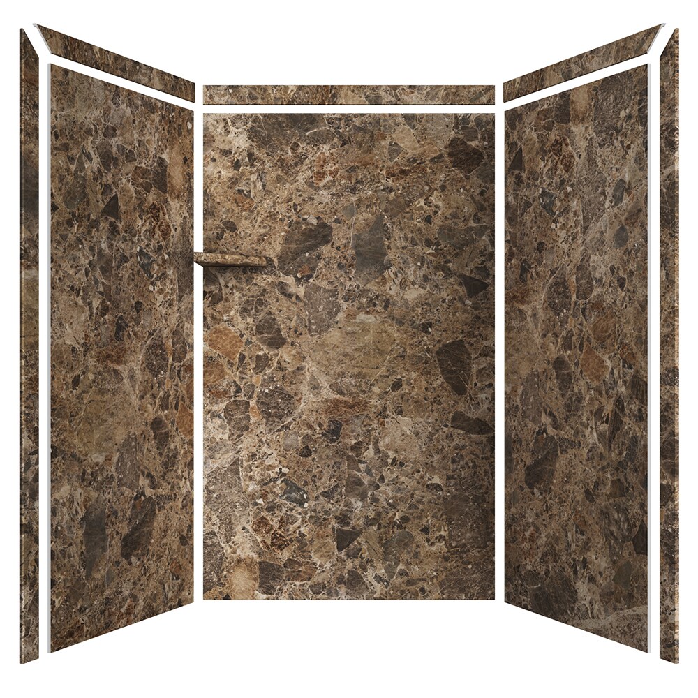 FlexStone Elegance 3 48-in W x 36-in D x 80-in H Breccia Paradiso 3 ...