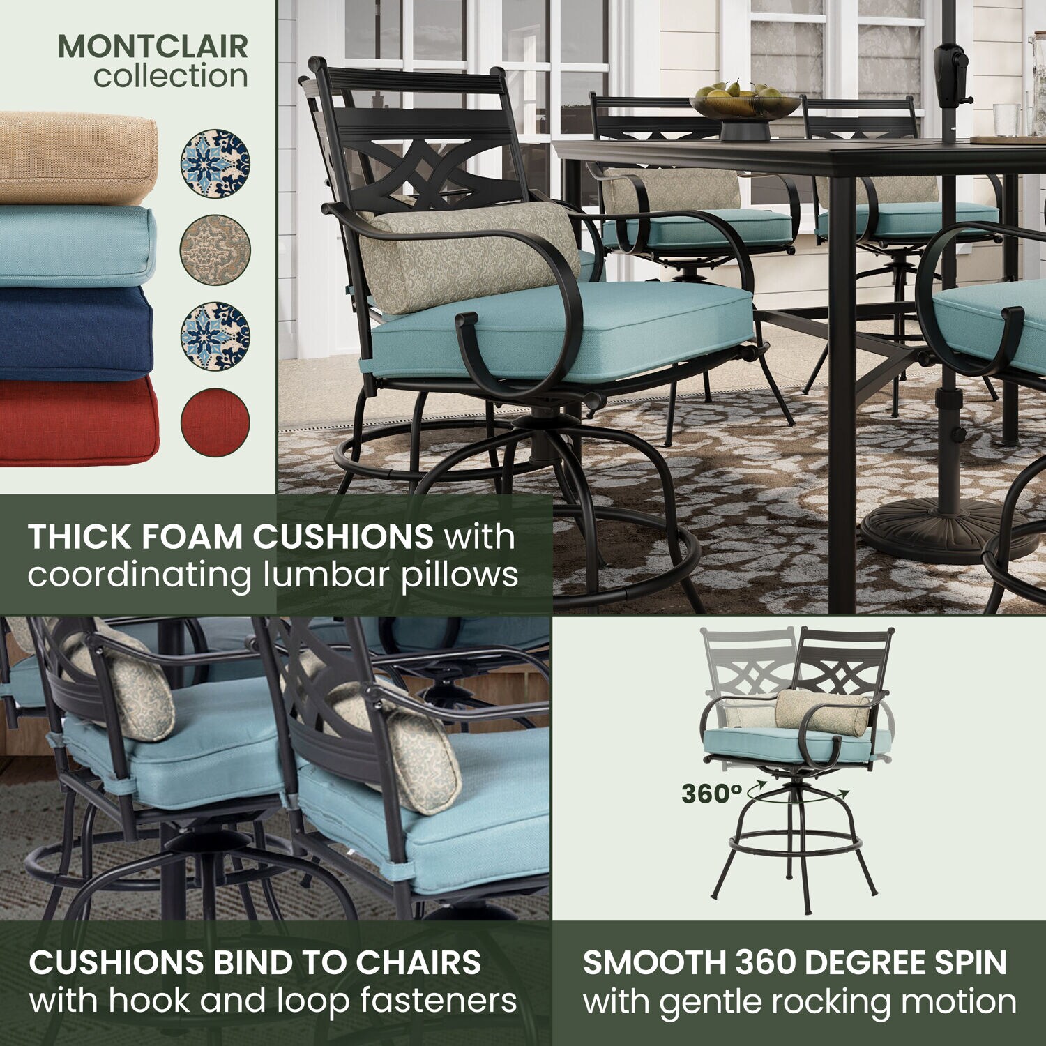 Hanover MCLRDN9PCBRSW8-BLU Patio-Dining-Sets - View #5