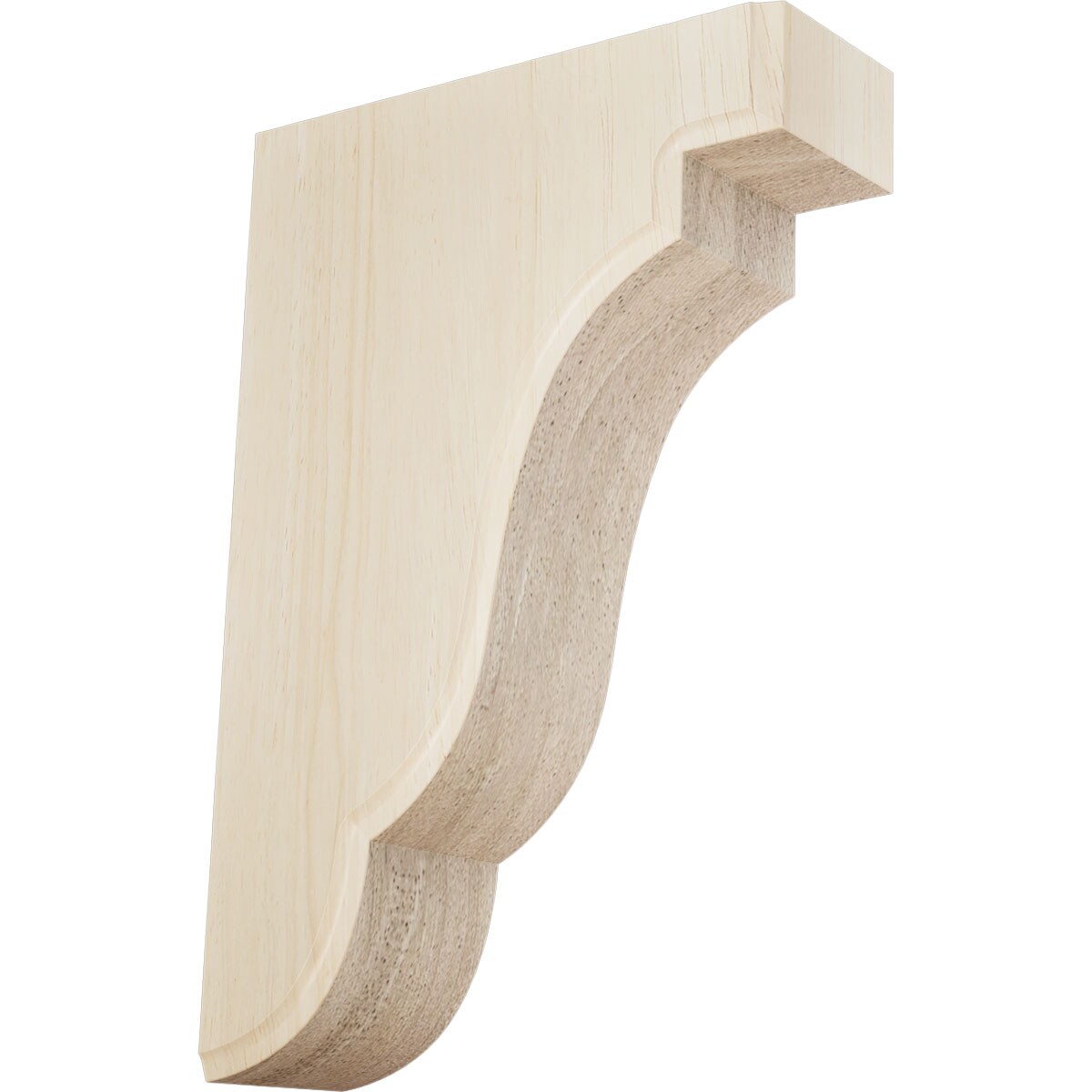 Ekena Millwork BKTW02X05X08BERW Bedford 1-3/4-in x 5-in x 7-1/2-in Rubberwood Brown Wood Standard bracket