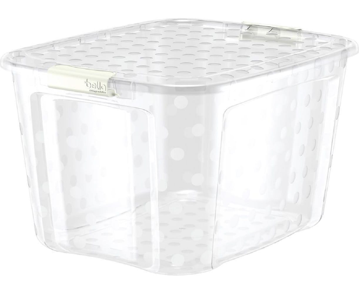 Bella Storage Solution 17.5-Gallons (70-Quart) Clear Rolling Underbed Tote  with Latching Lid in the Plastic Storage Containers department at
