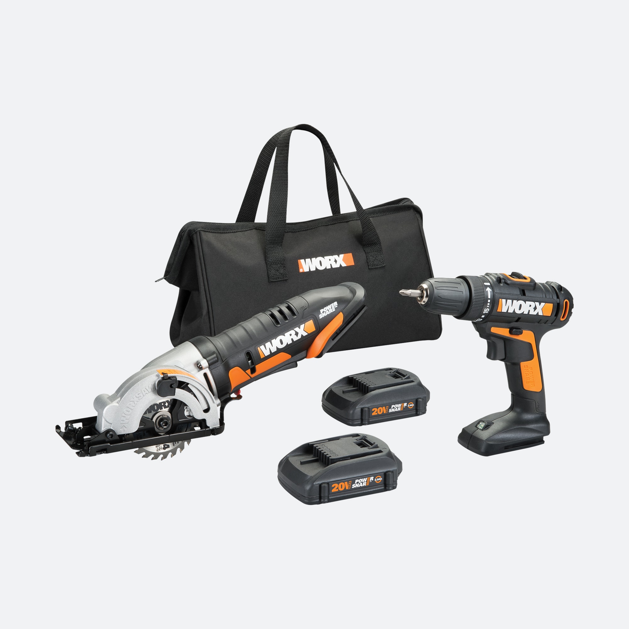 WORX 2-Tool Power Tool Combo Kit with Soft Case (Li-ion Batteries and  Charger Included) in the Power Tool Combo Kits department at