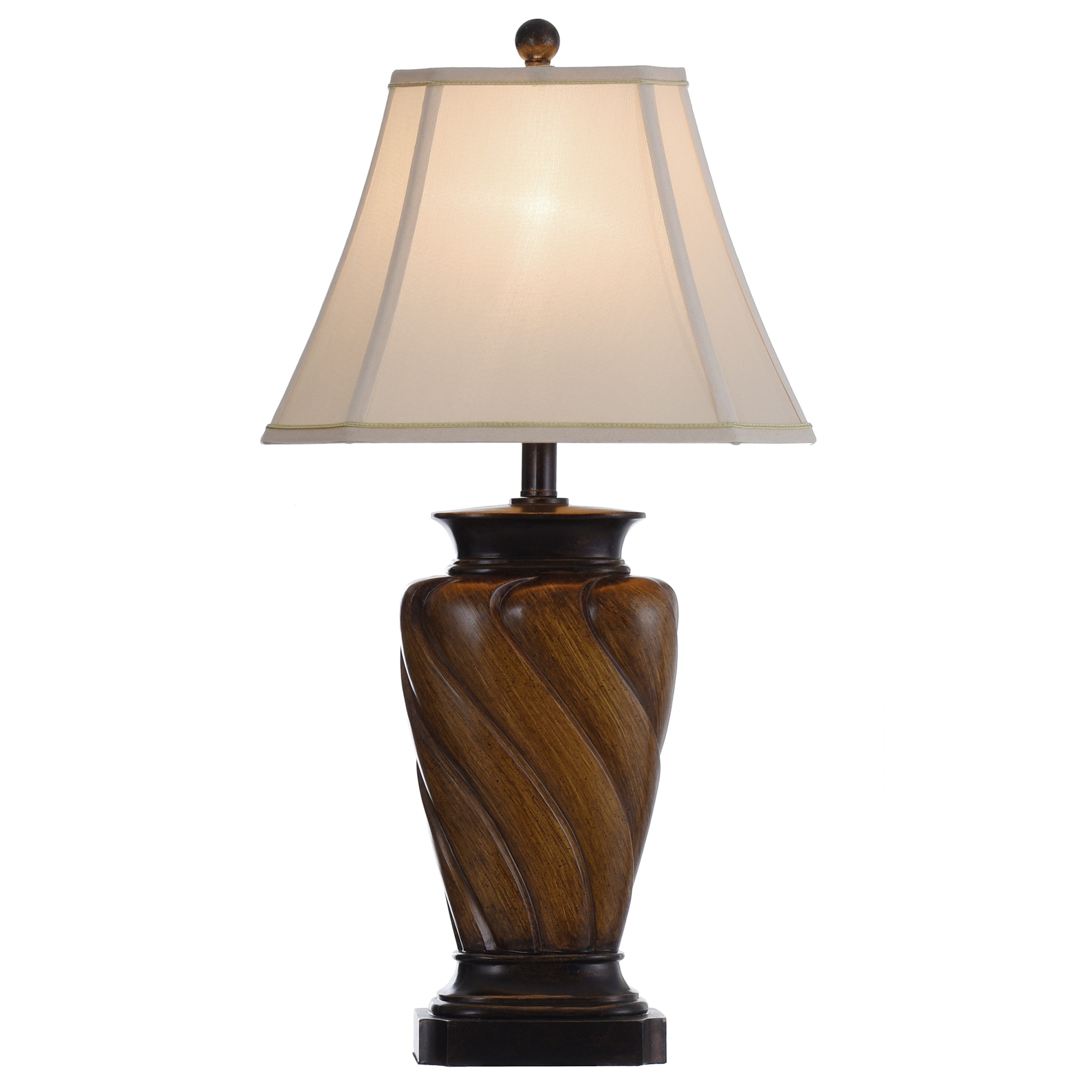 StyleCraft Home Collection 30-in Toffee Wood Table Lamp with