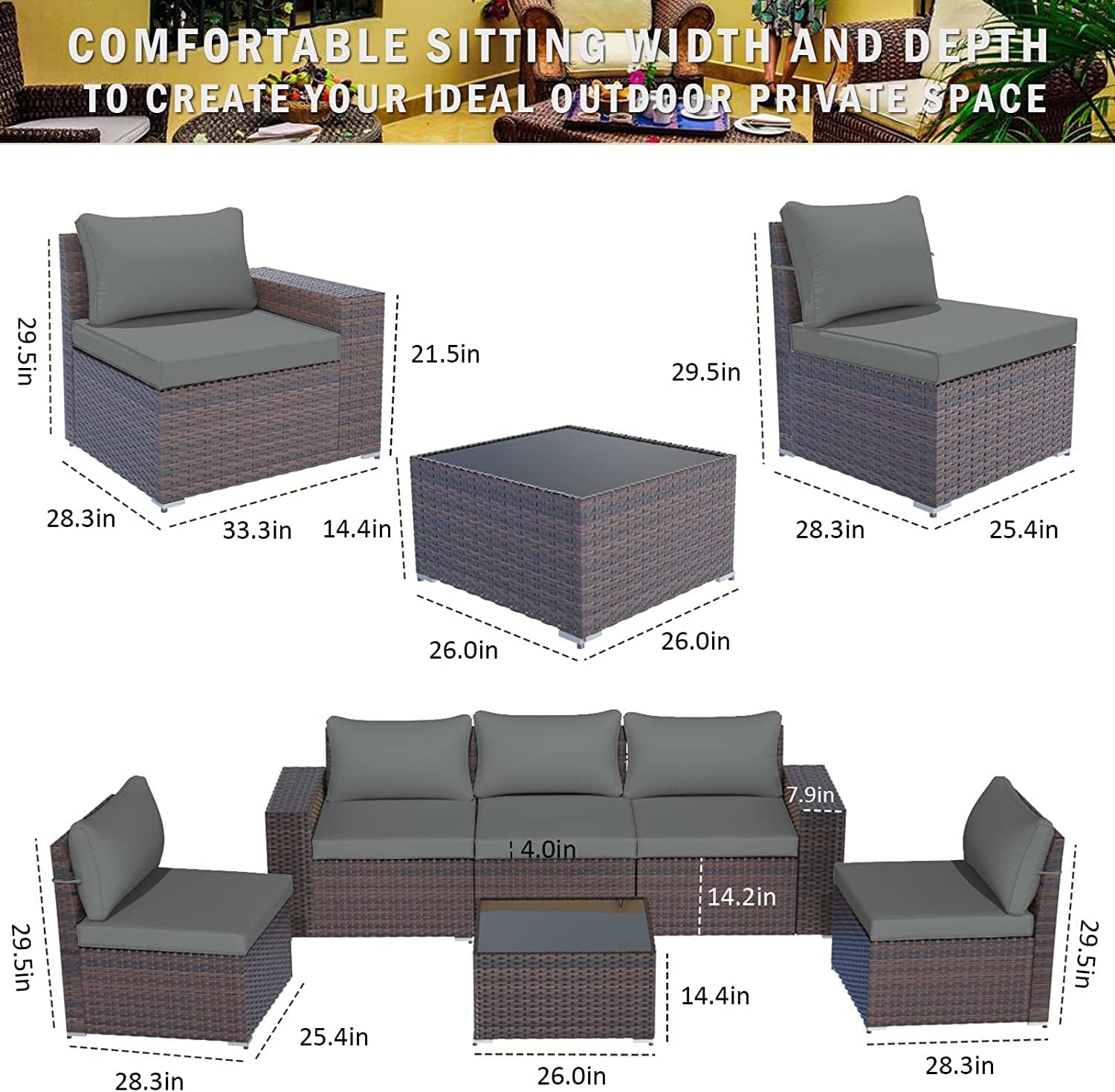 ALAULM LS-6PCS-GREY Patio-Conversation-Sets - View #4