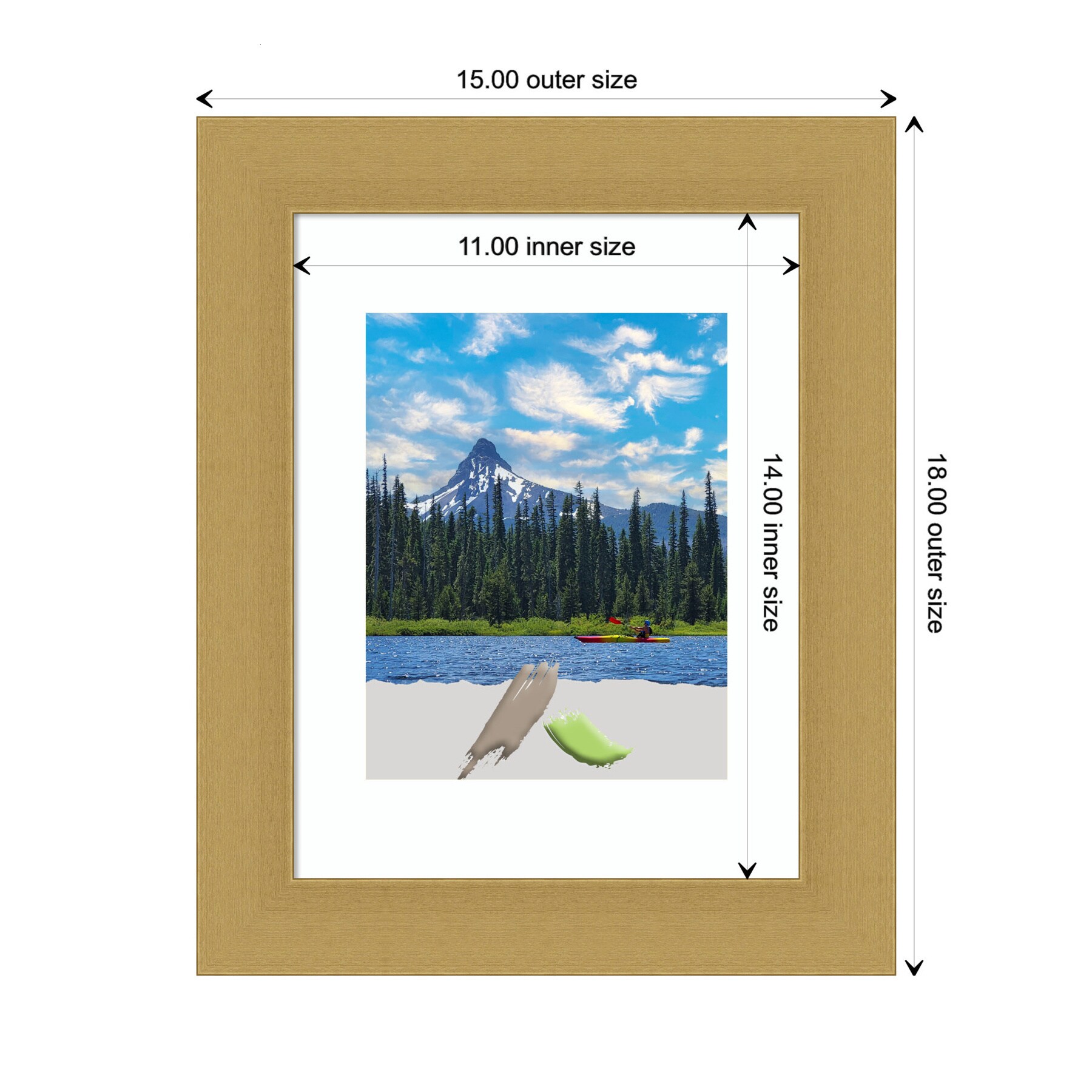 Grace Brushed Gold 8x10 Polystyrene Wall Picture Frame
