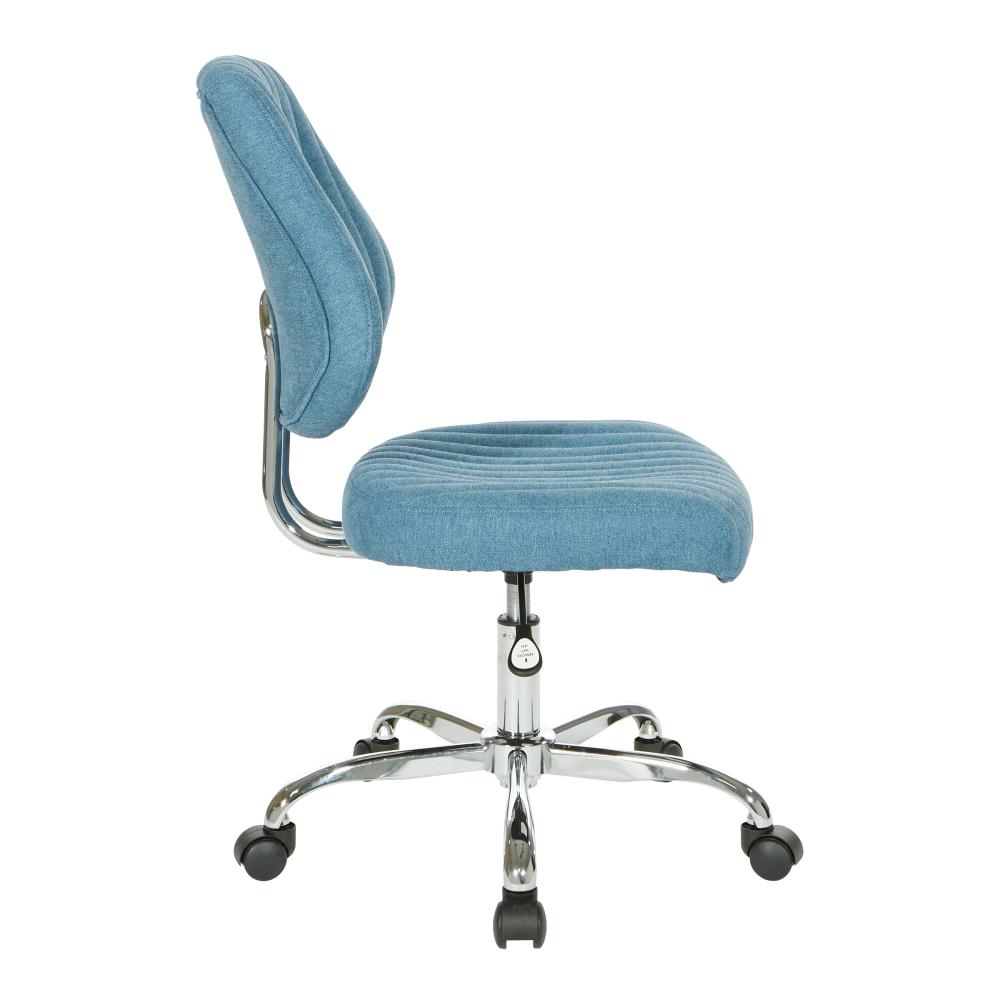 Sky Blue Mesh Fabric Armless Ergonomic Executive Swivel Chair