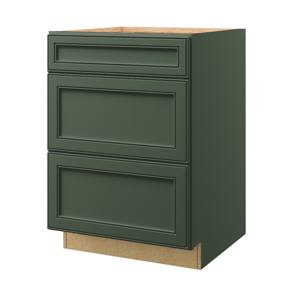 allen + roth Heathrow 30-in W x 34.5-in H x 24-in D Sage 3-Drawer Base Fully Assembled Cabinet (Recessed Panel Style)