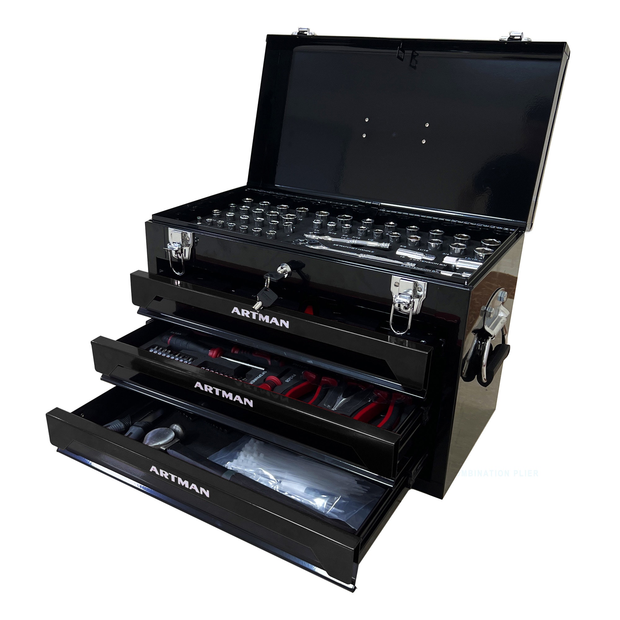 LETILY A9SB4RQT 339 -Piece Standard (SAE) and Metric Mechanics Tool Set with Hard Case
