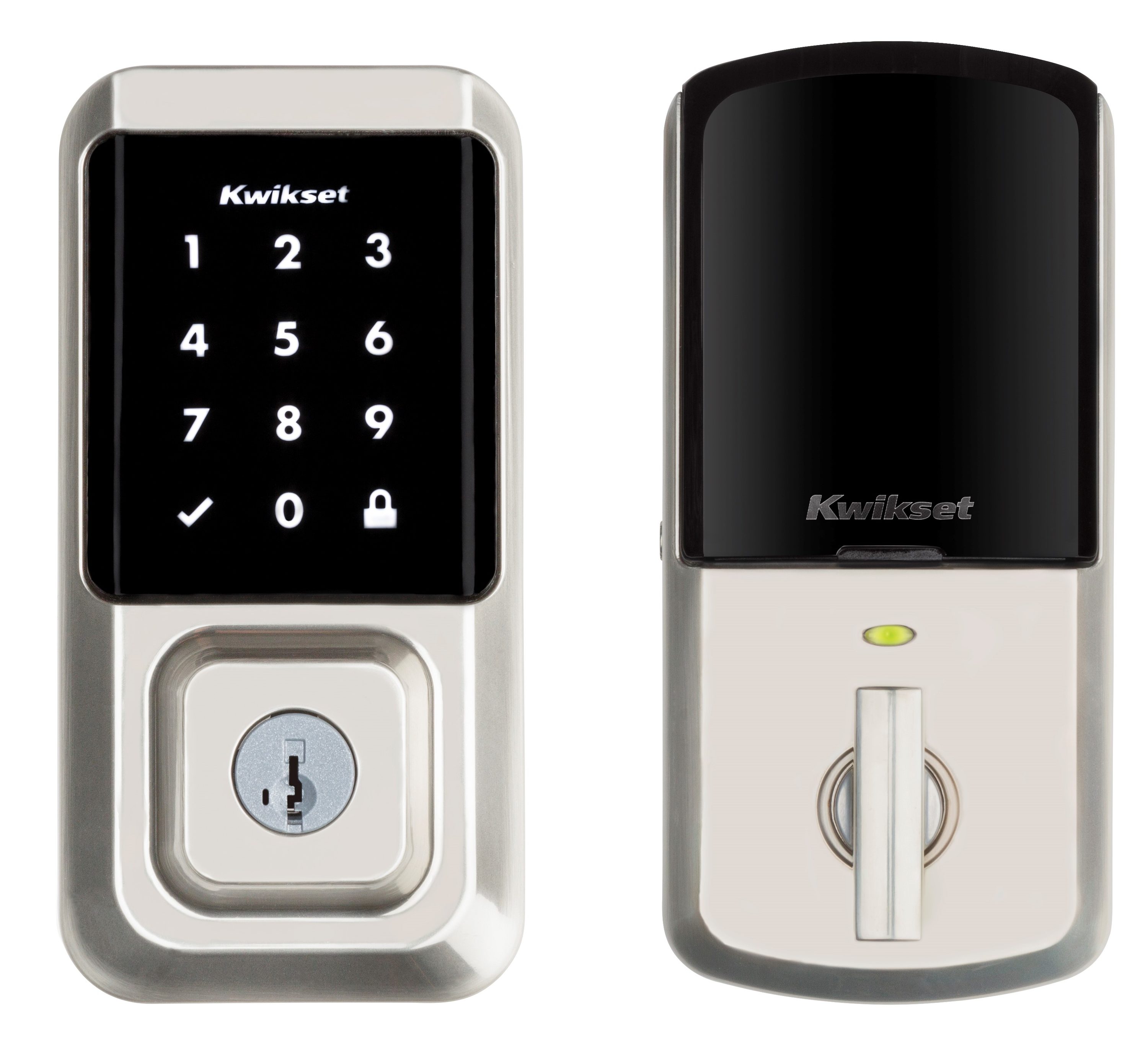 Kwikset Signature Series Halo Satin Nickel Wifi Single Cylinder Smartkey  Electronic Deadbolt Lighted Keypad Touchscreen Smart Lock in the Electronic  Door Locks department at