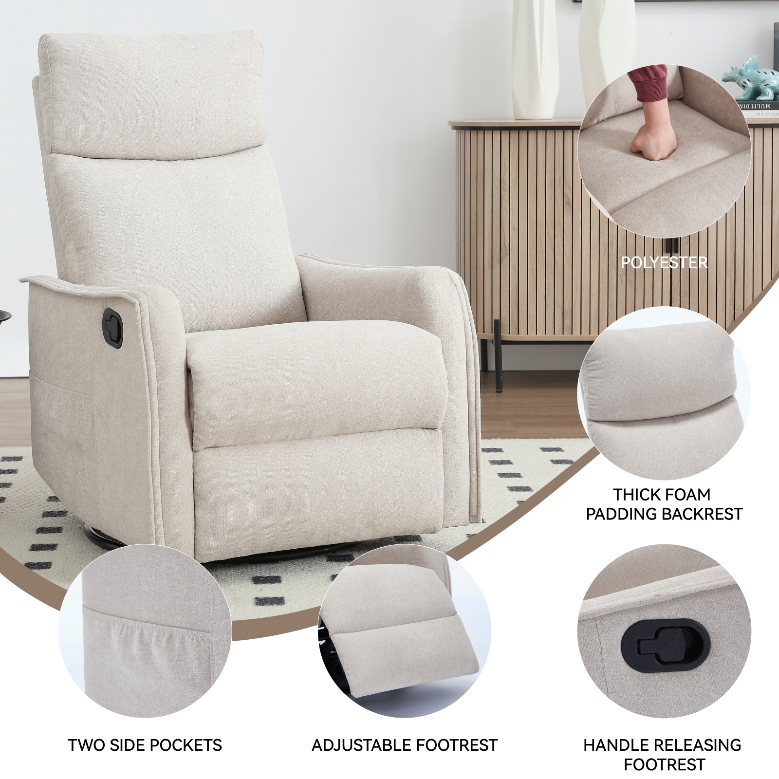 Clihome CL-SXAF81232S-GY recliners - View #8