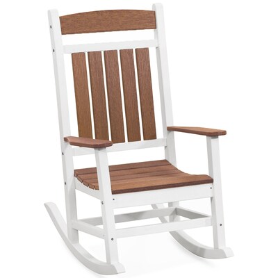 With Slat Seat In The Patio Chairs, White Wooden Rockers