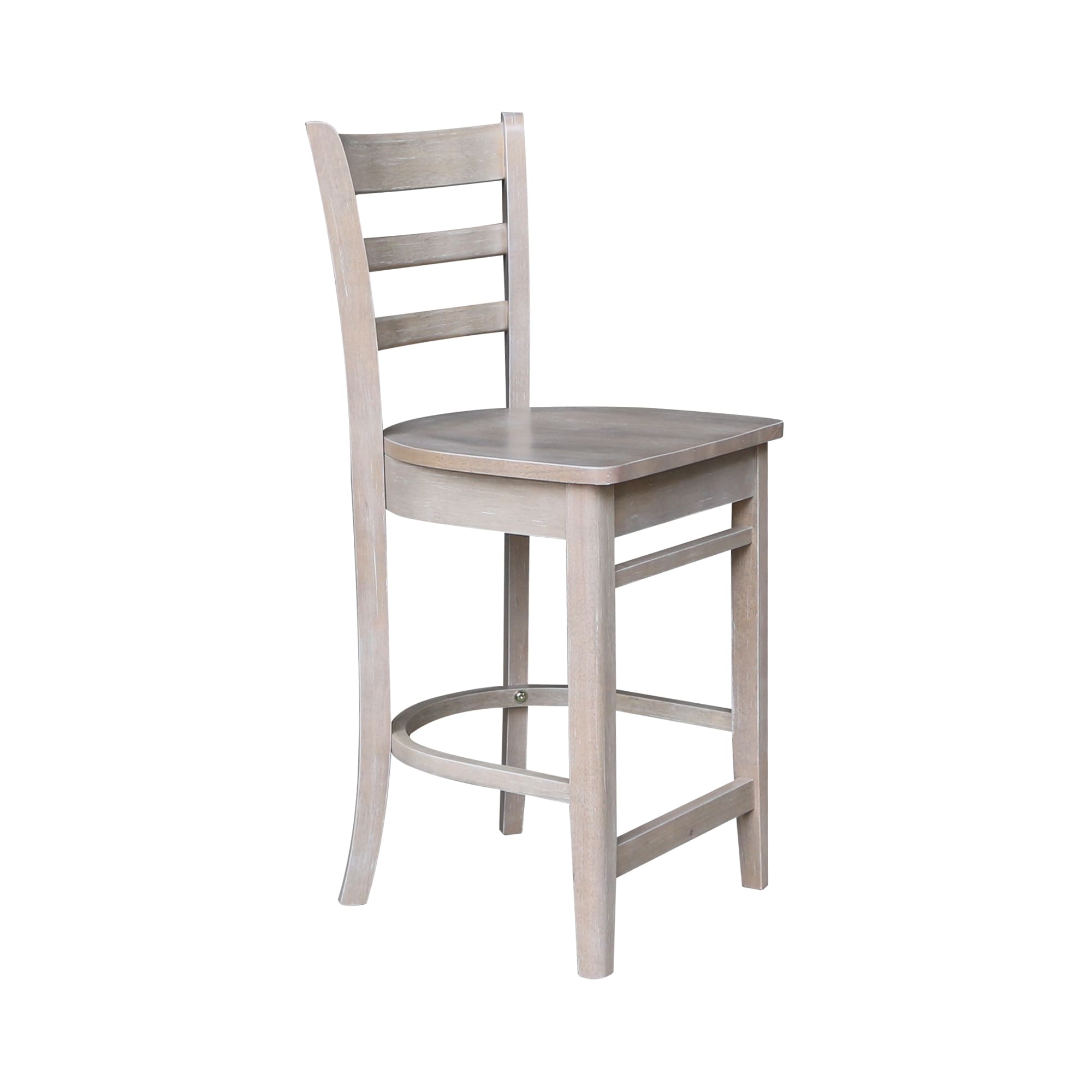 Emily 41" Gray Solid Wood Counter Height Barstool