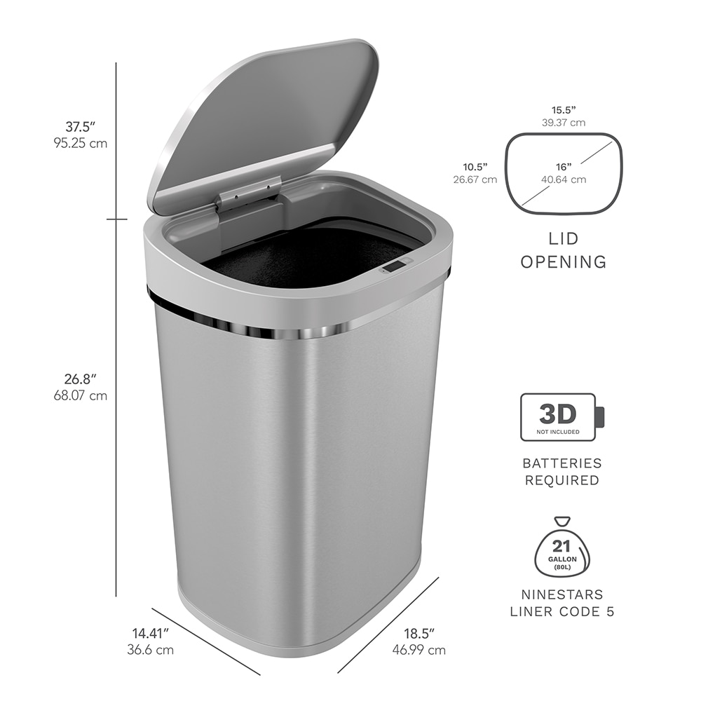 21 Gallon Touchless Kitchen Trash Can Family Size DZT-80-4