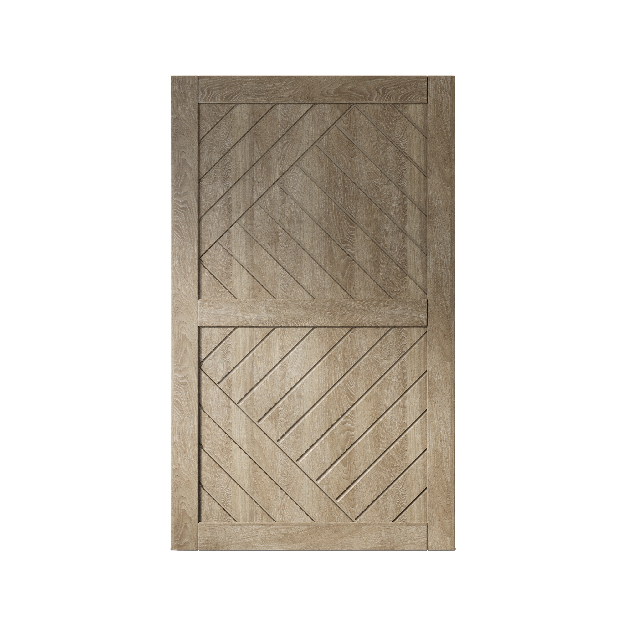 HOMACER 42-in x 80-in Classic Gray Pine Wood Solid core Single Barn Door (Hardware Not Included)